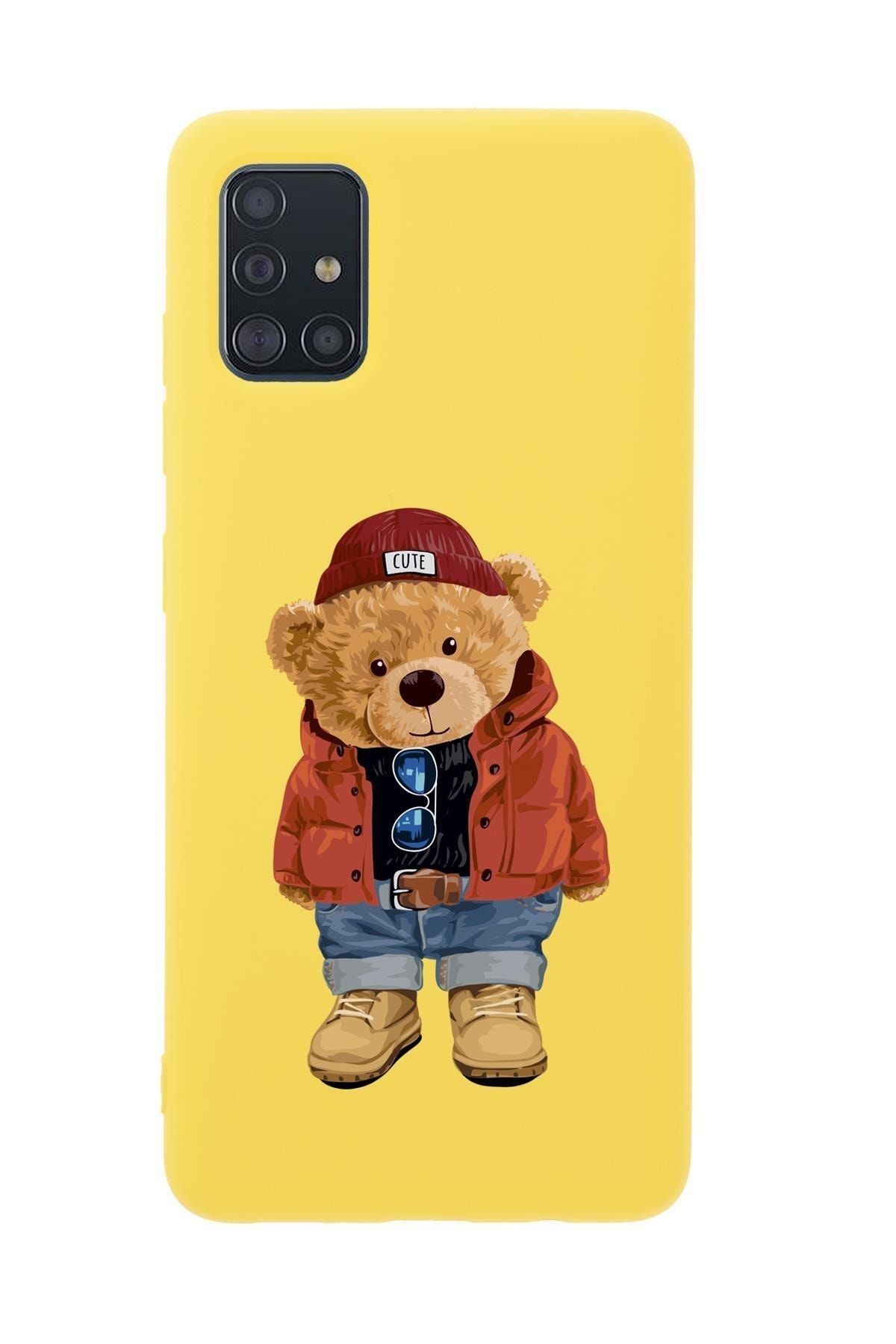 mooodcase Samsung A51 Teddy Bear Premium Silikonlu Telefon Kılıfı