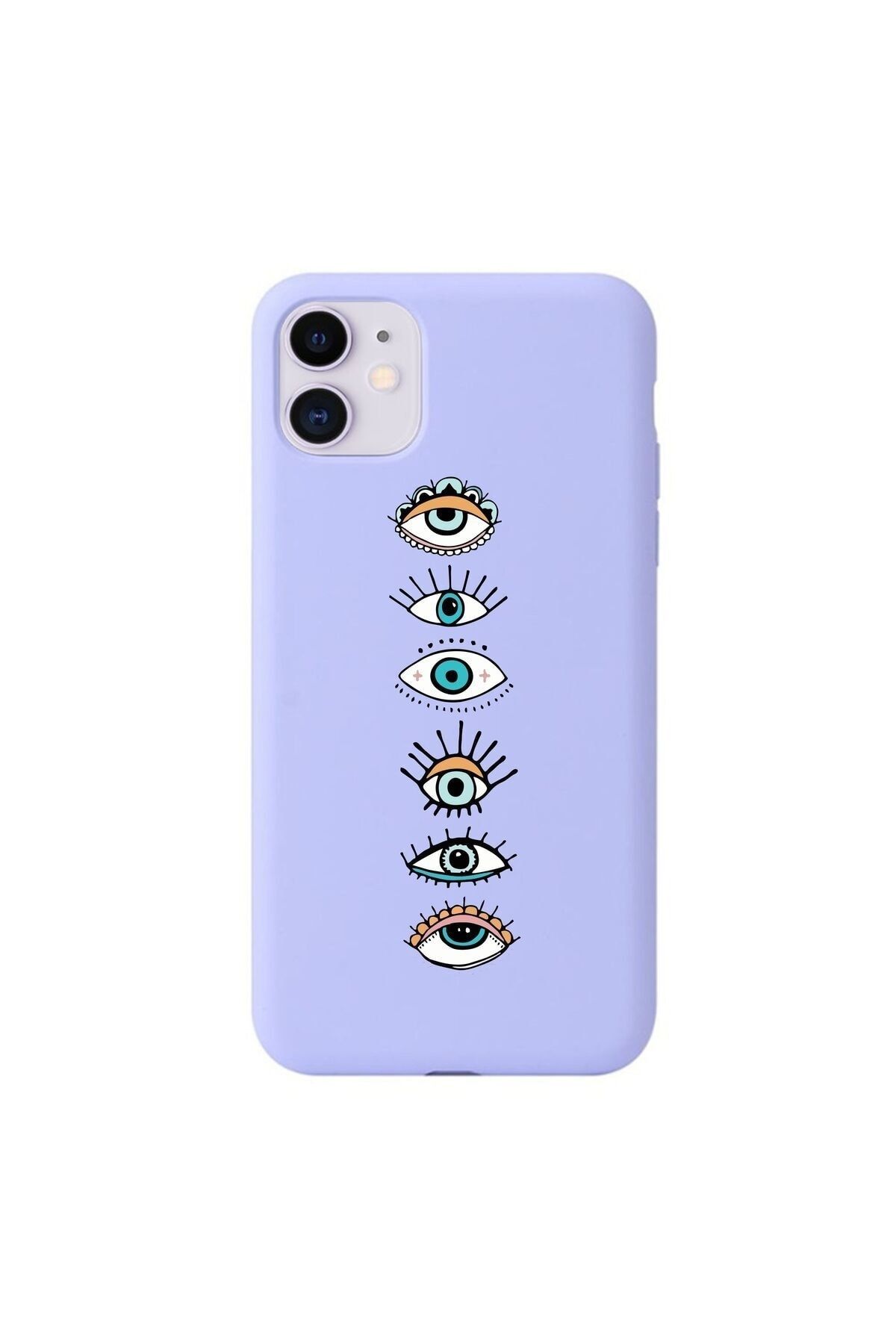 mooodcase Renkli Gözler Lila Lansman Iphone 11 Telefon Kılıfı