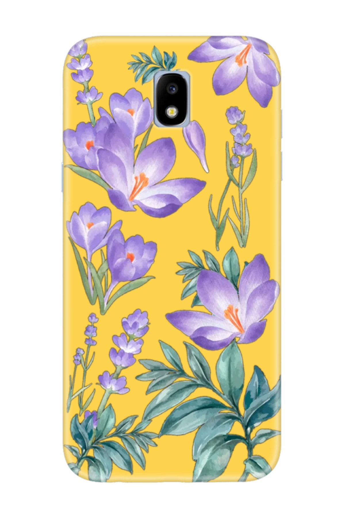 frondcase Samsung J7 Pro Kış Çiçeği Sarı Telefon Kılıfı
