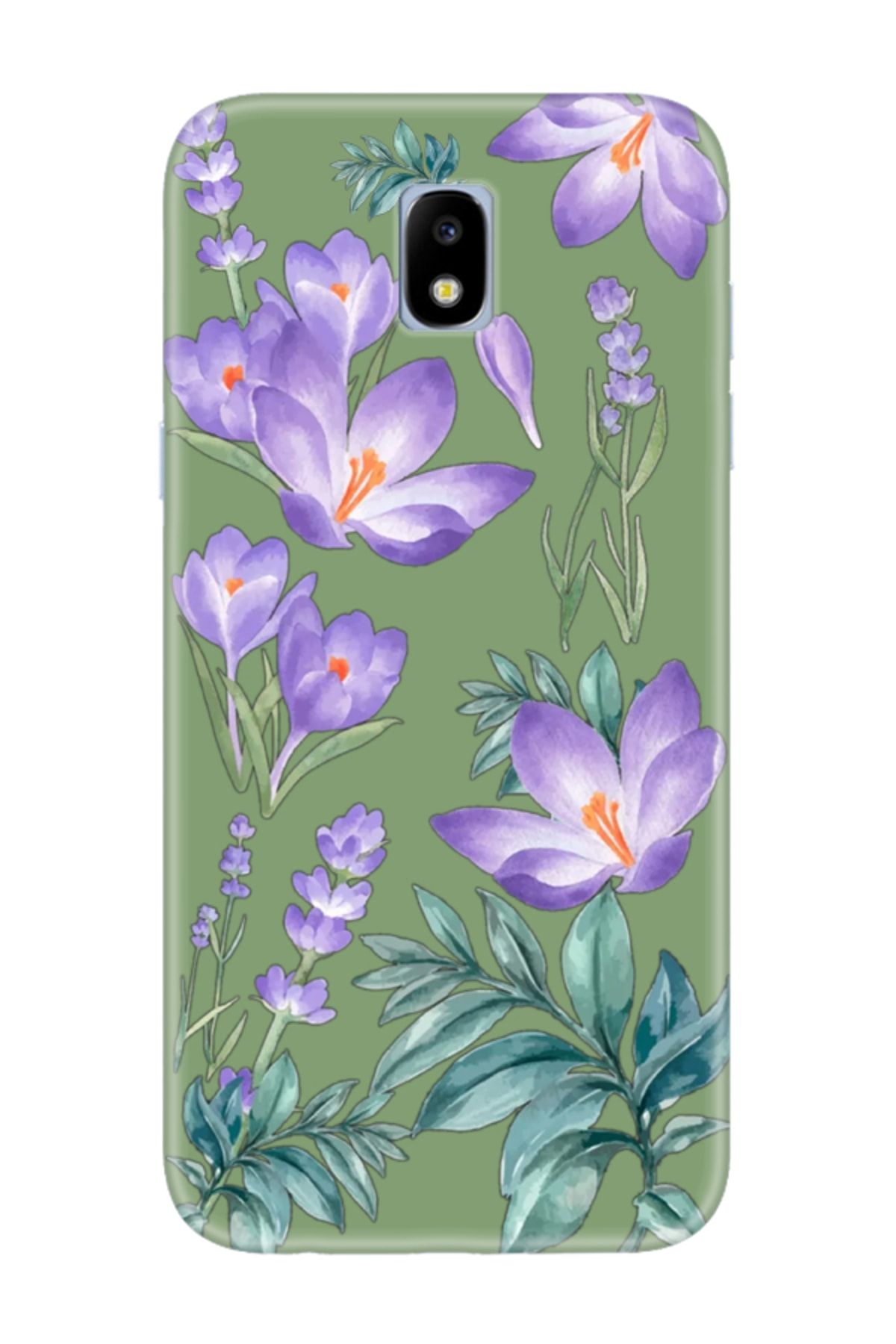 frondcase Samsung J7 Pro Kış Çiçeği Yeşil Telefon Kılıfı