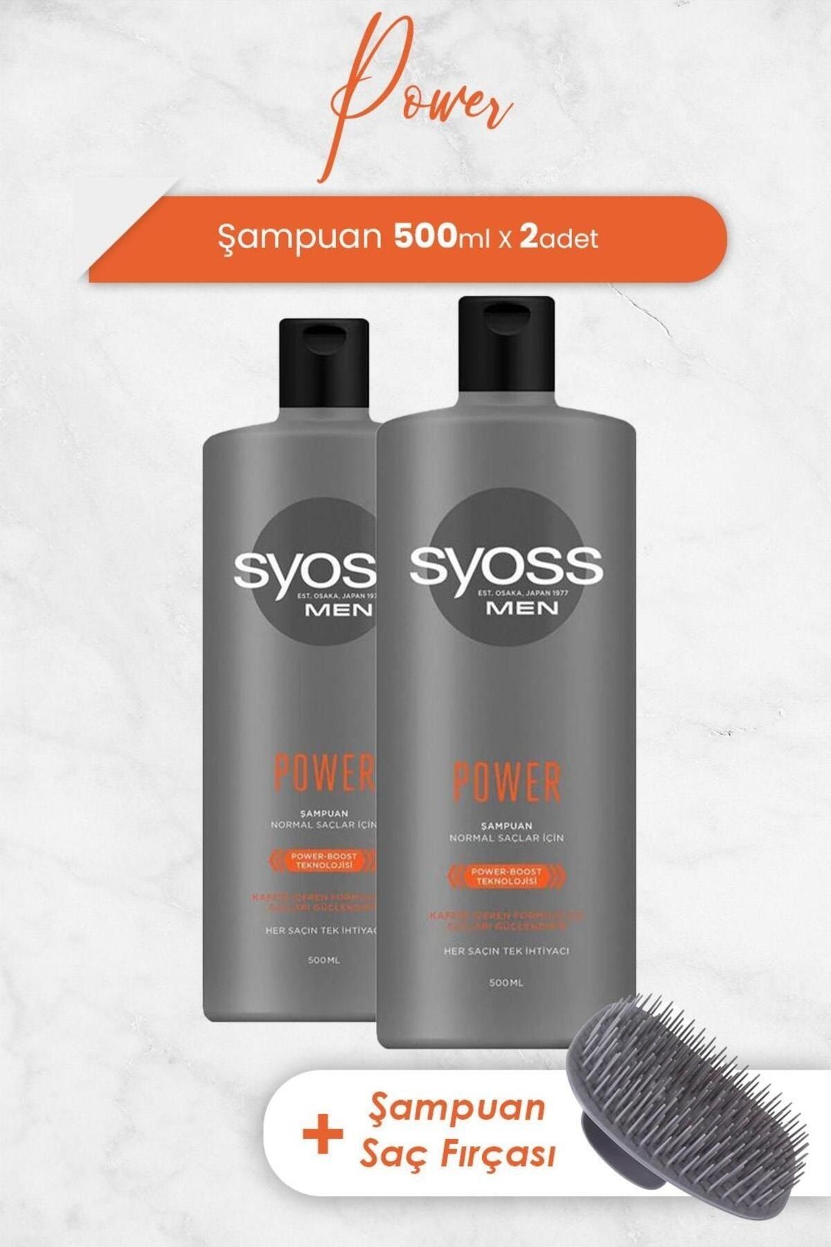 Syoss Men Power Şampuan 500 ML x 2 Adet ve Şampuan Fırçası