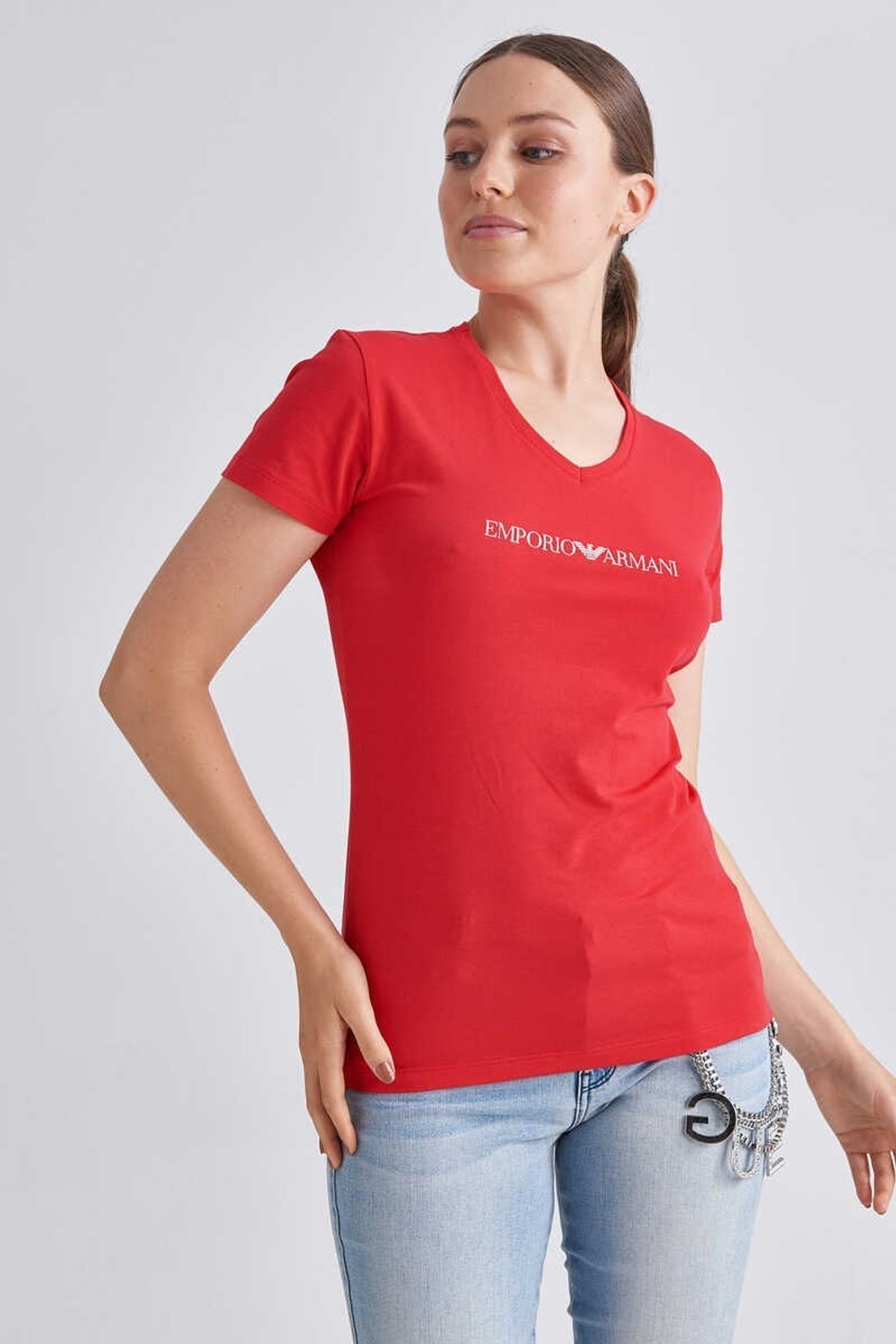 Emporio Armani Kadın Bisiklet Yaka T-Shirt