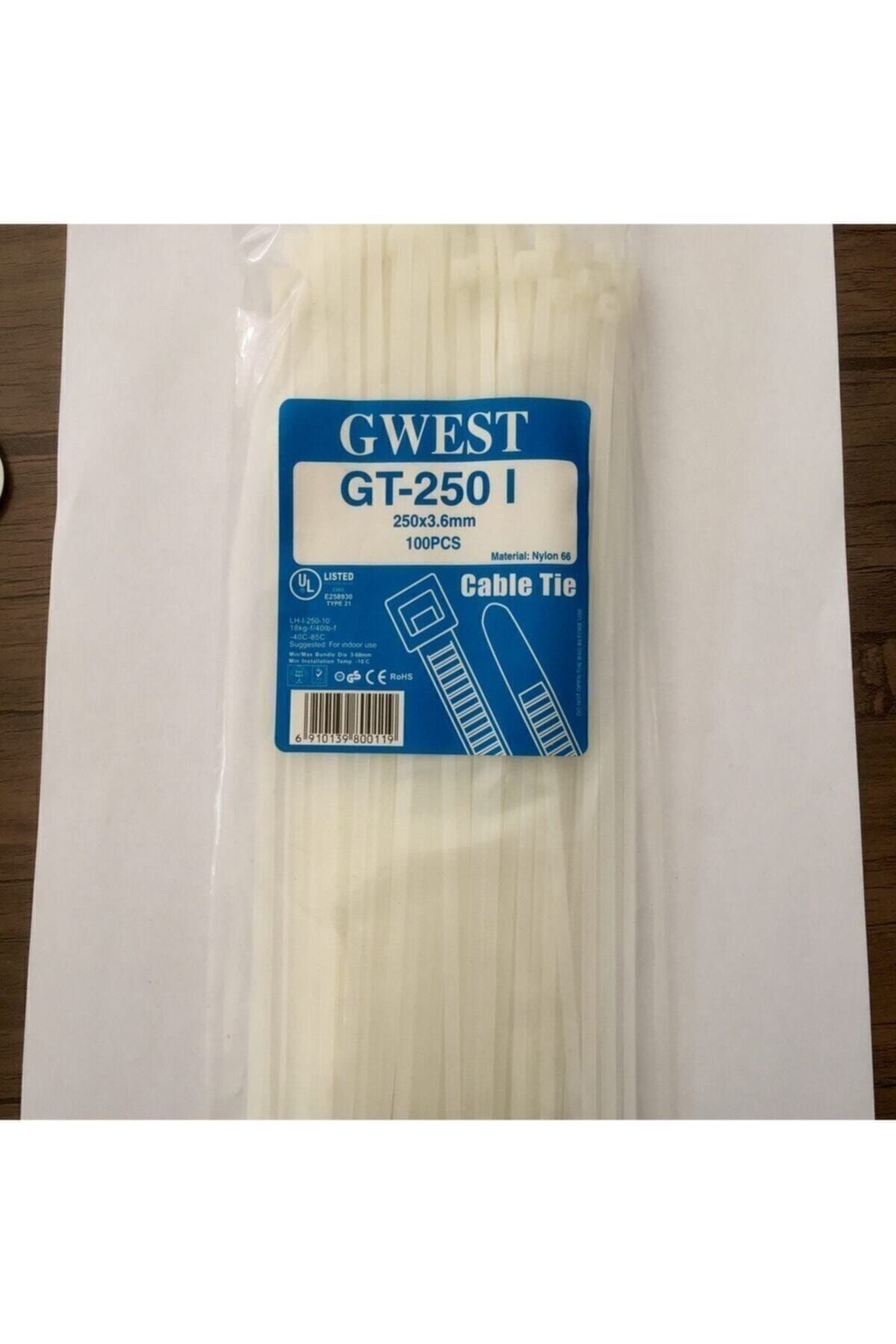 Gwest Kablo Bağı Plastik 100 Adet Cırt Kelepçe 250x3,6