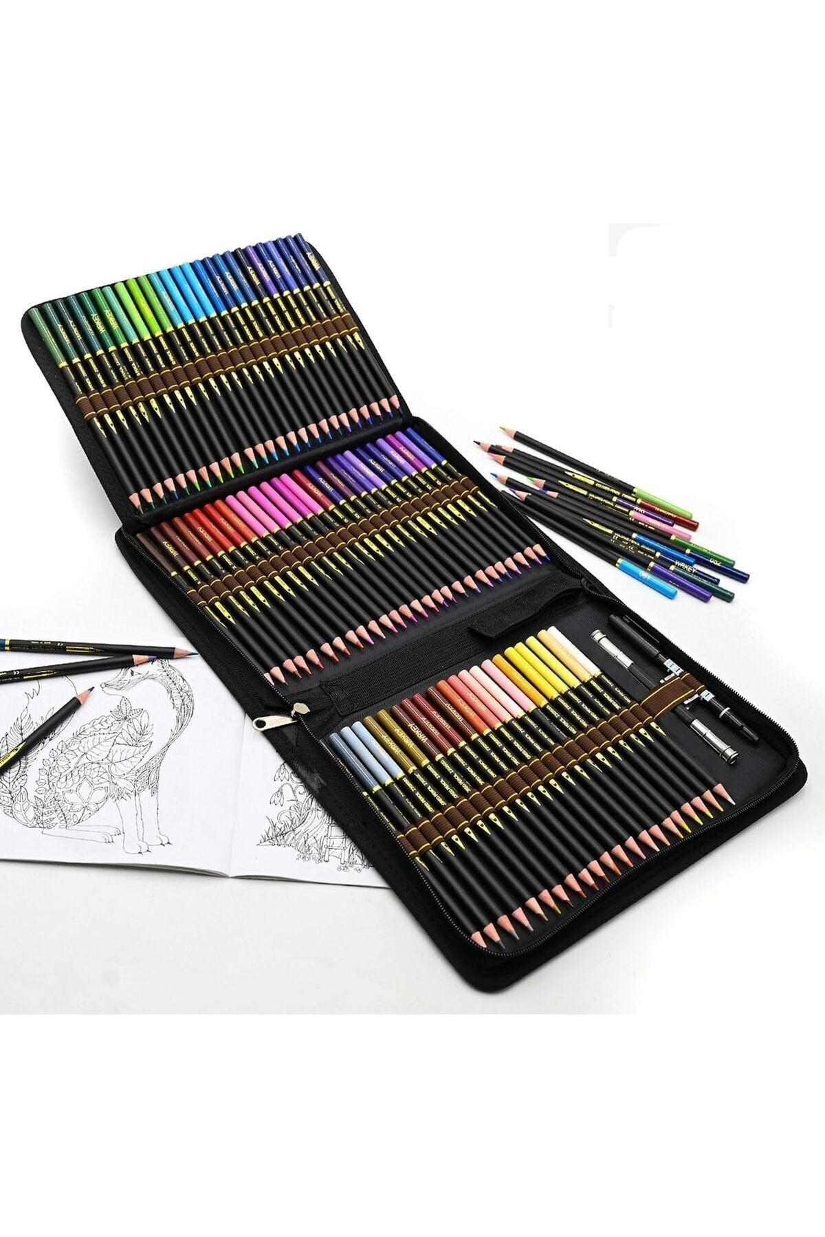 LUPPER Renkli kalem seti, 72 kurşun kalem, profesyonel boya kalemi, boyama kitabı, yetişkin , çocukl