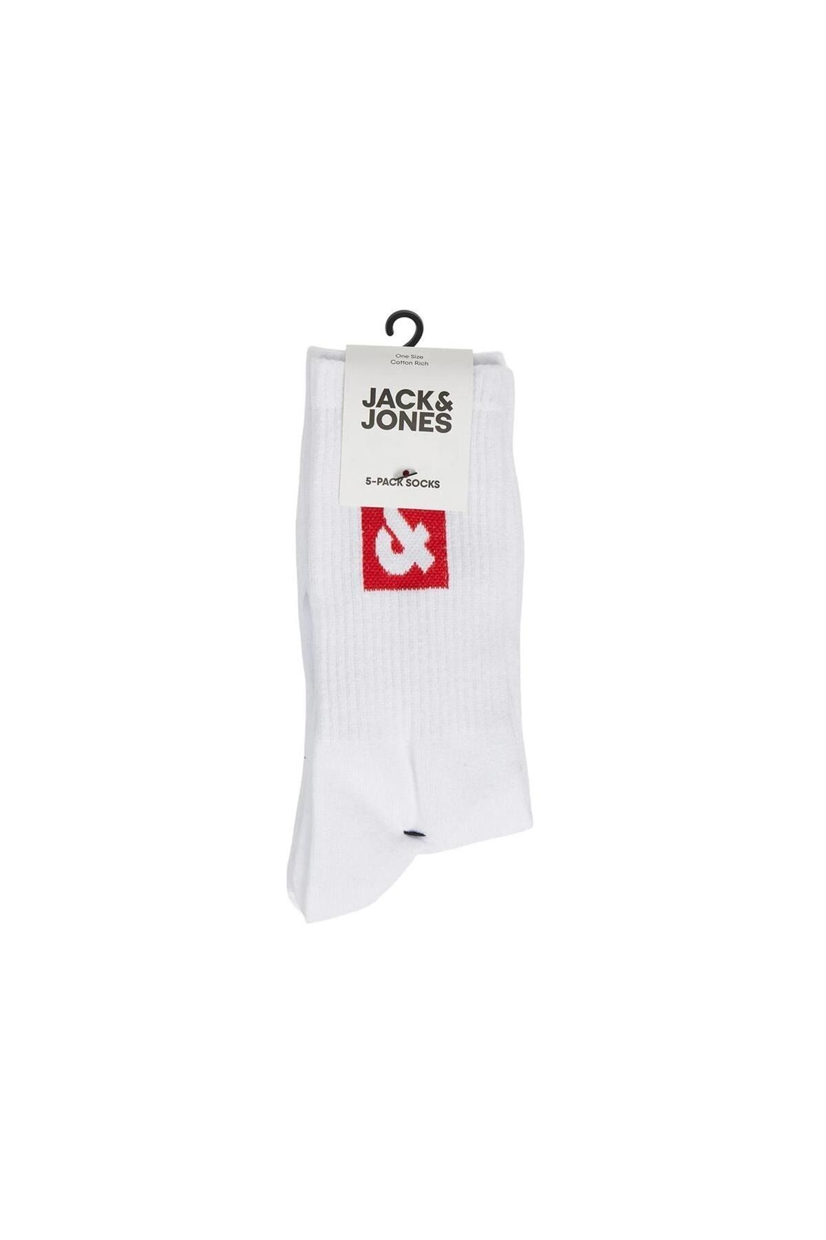 Jack & Jones 12241119 Jacdan Logo Tennis Socks 5 Pack Beyaz &