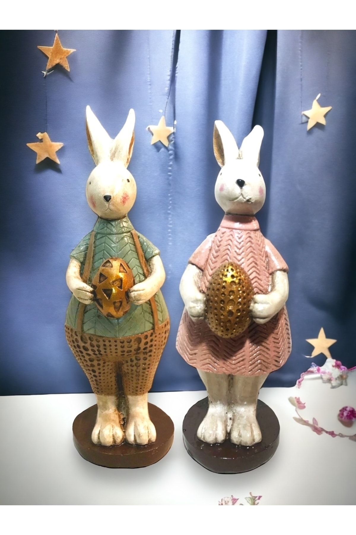 Barbiel Atölye Tavşan Yumurta Tutan Biblo Erkek/kadın Takım Çocuk Odası Dekorasyon