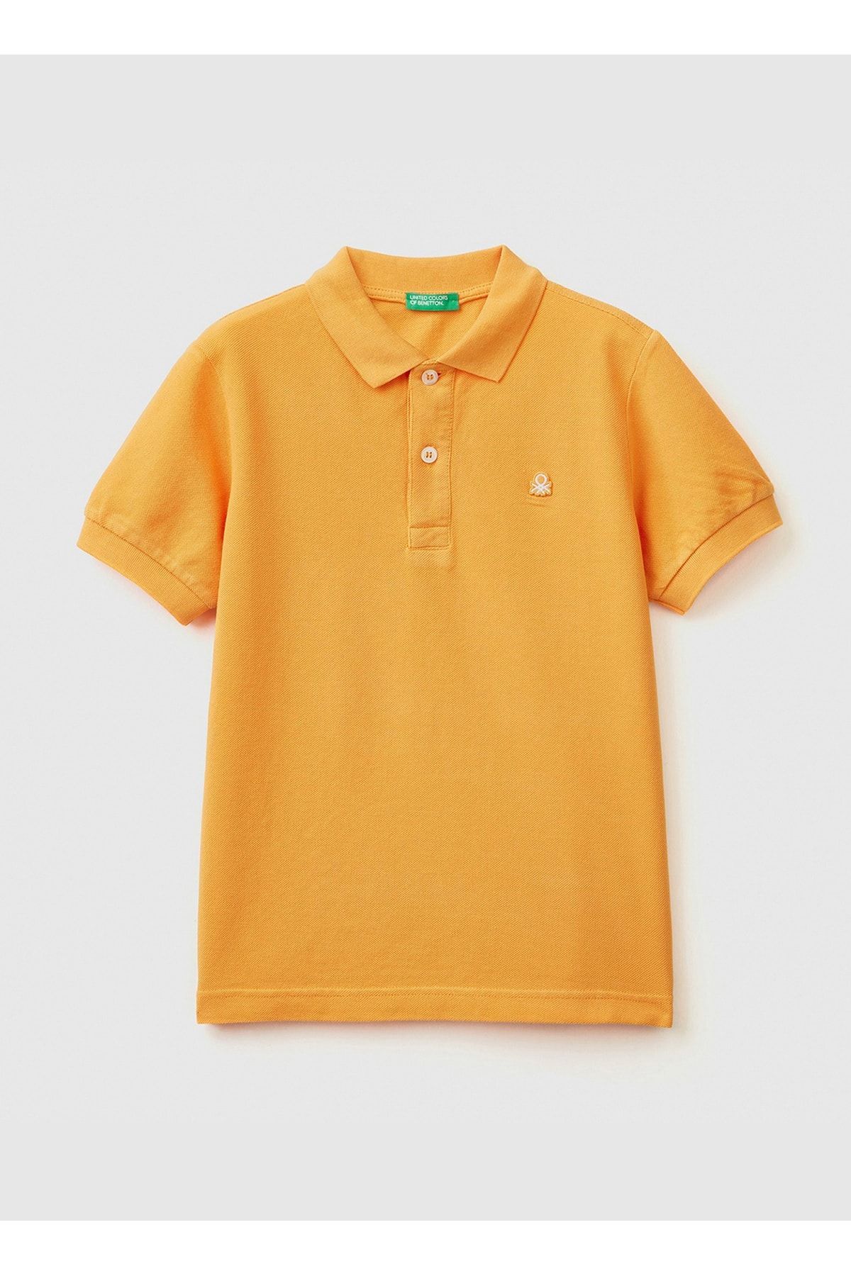 Benetton Düz Sarı Erkek Çocuk Polo T-Shirt 3089C300Q
