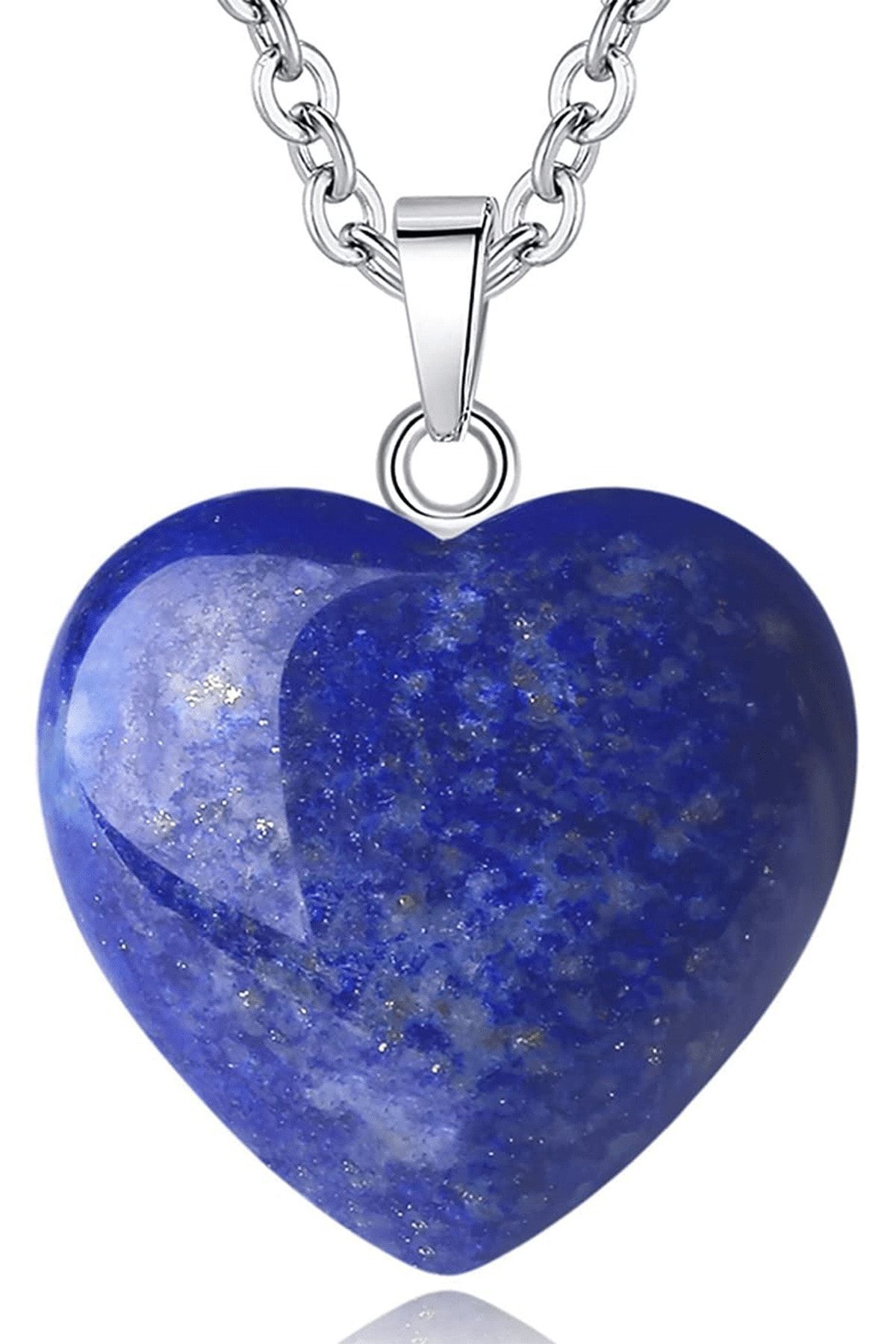Tesbih Atölyesi Sertifikalı Kalp Model Lapis Lazuli Taşı Kolye