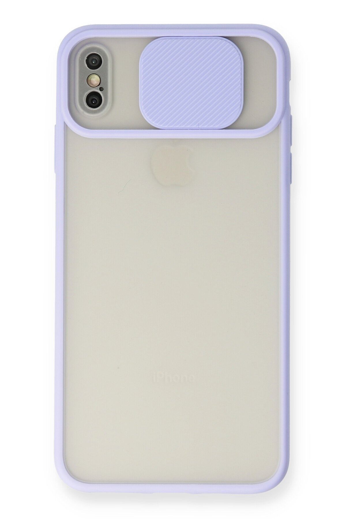 NewFace iPhone XS Max Kılıf Palm Buzlu Kamera Sürgülü Silikon - Lila