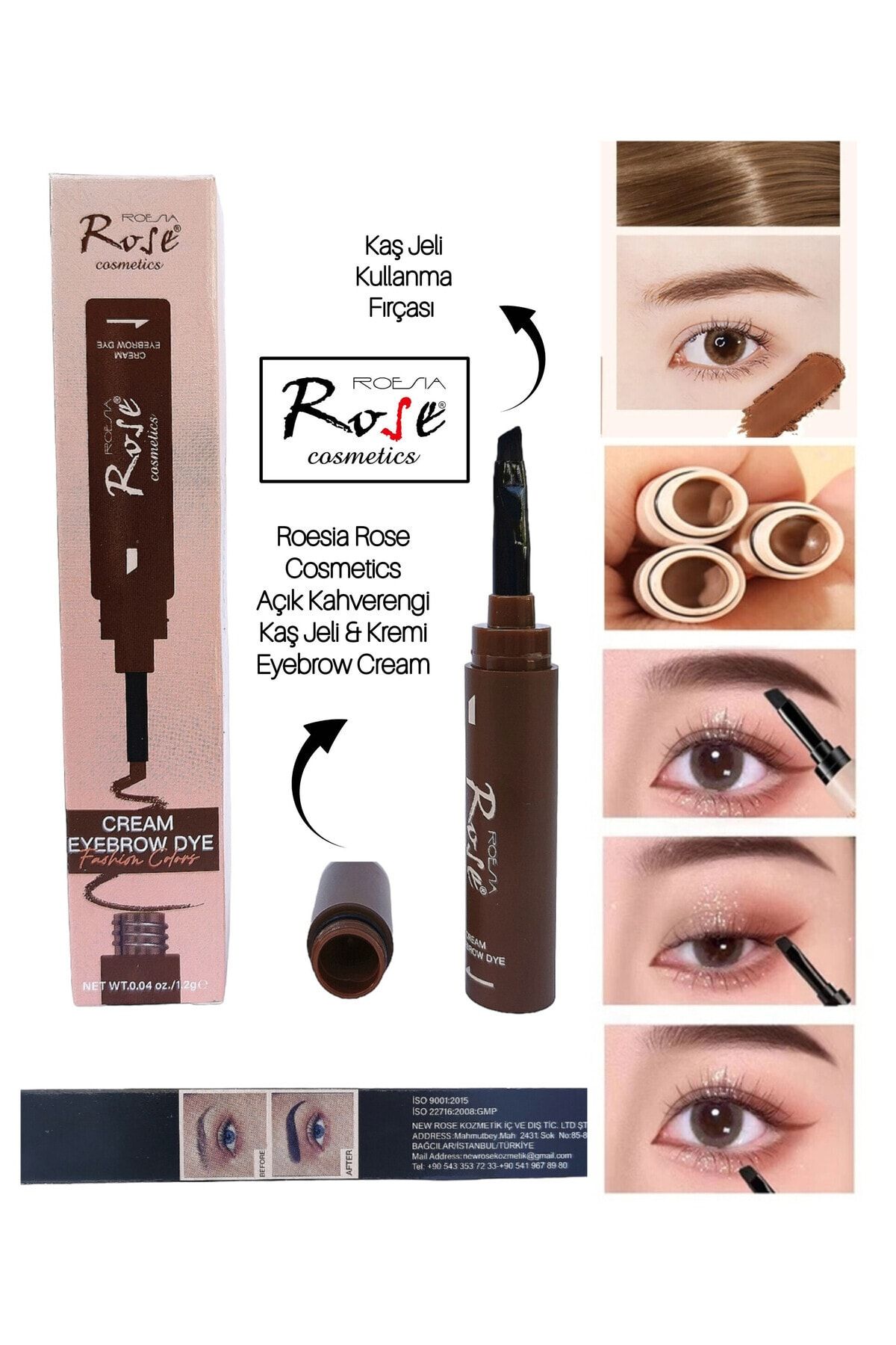 Roesıa Rose Cosmetics Rose Kalem Model Krem Kaş Jeli, Kaş Dövmesi - Rose Cream Eyebrow Dye