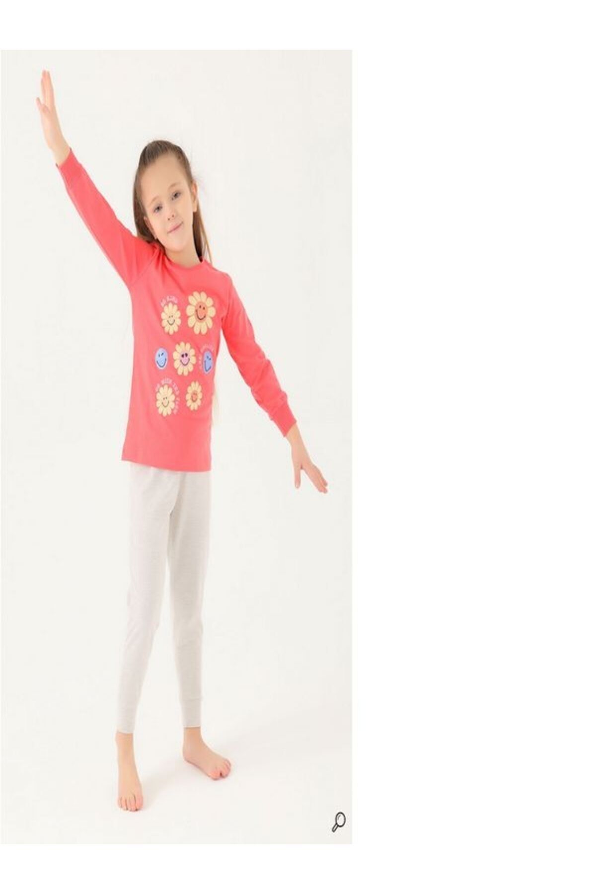 Rolypoly Kız Çocuk Fuşya 2li Pijama Takımı