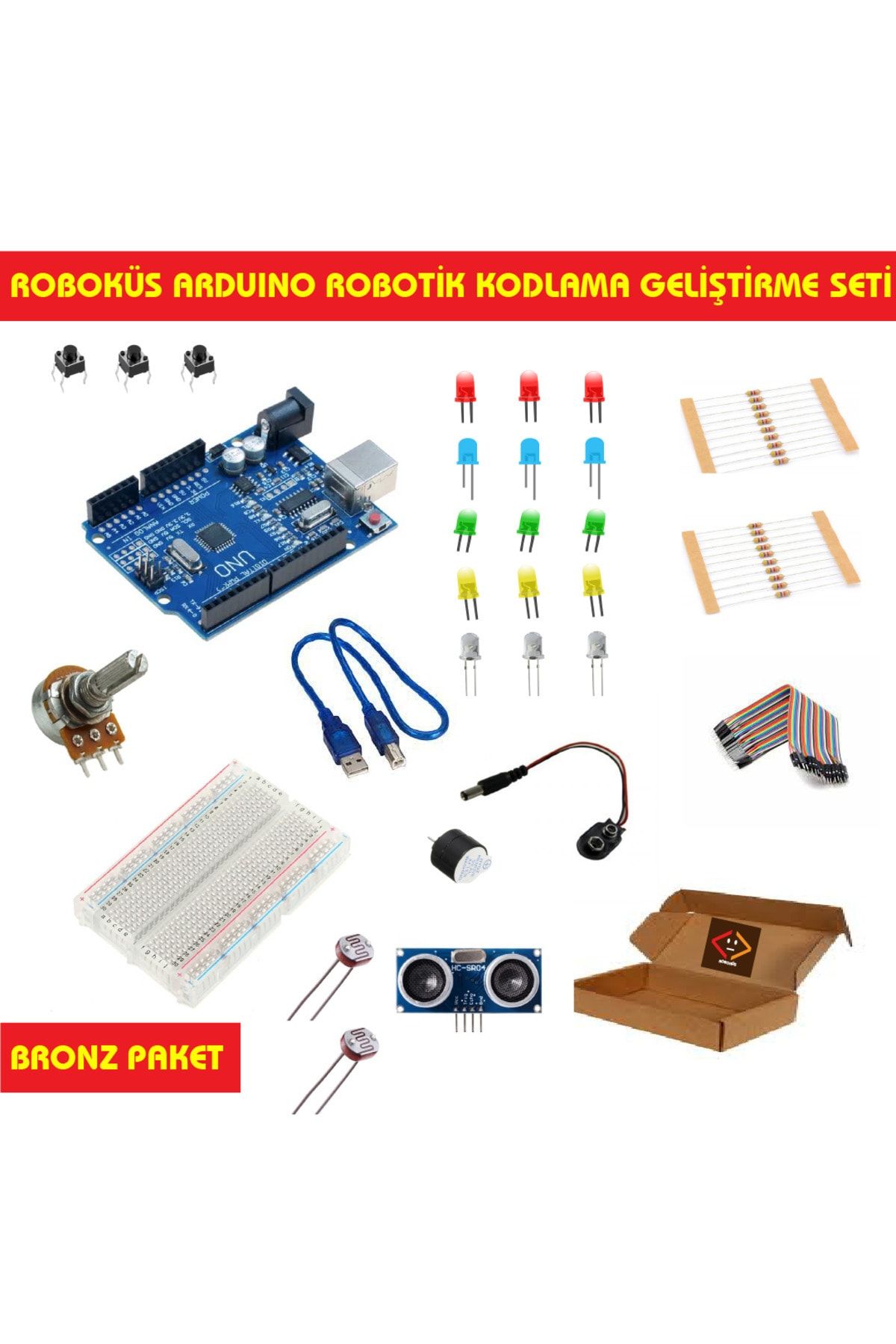 ROBOKÜS Arduino Robotik Kodlama Geliştirme Seti - Bronz Paket