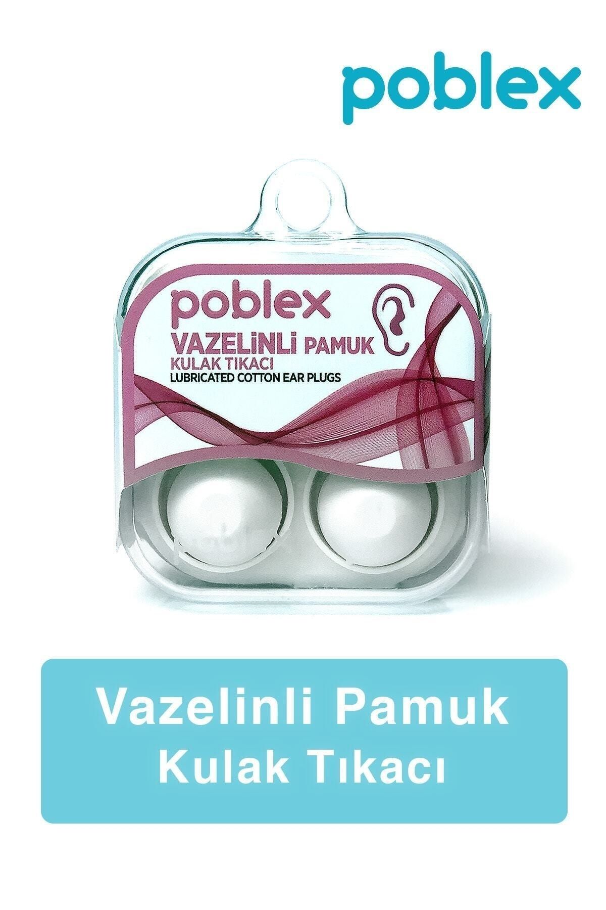 Poblex Vazelinli Pamuk Kulak Tıkacı - Kulak Koruyucu Tıpası 2'li