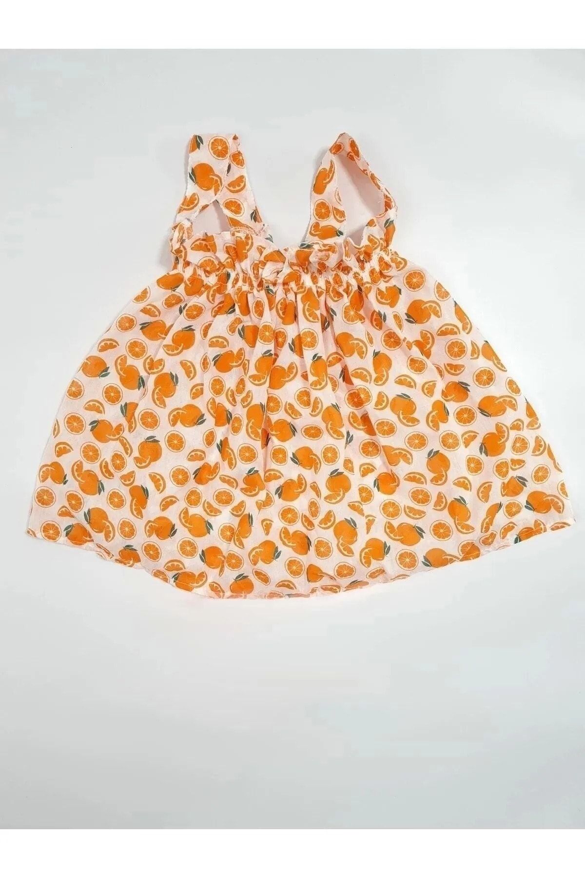 Mai Perla Kız Bebek Meyve Baskılı Askılı Elbise Bebek Takım
