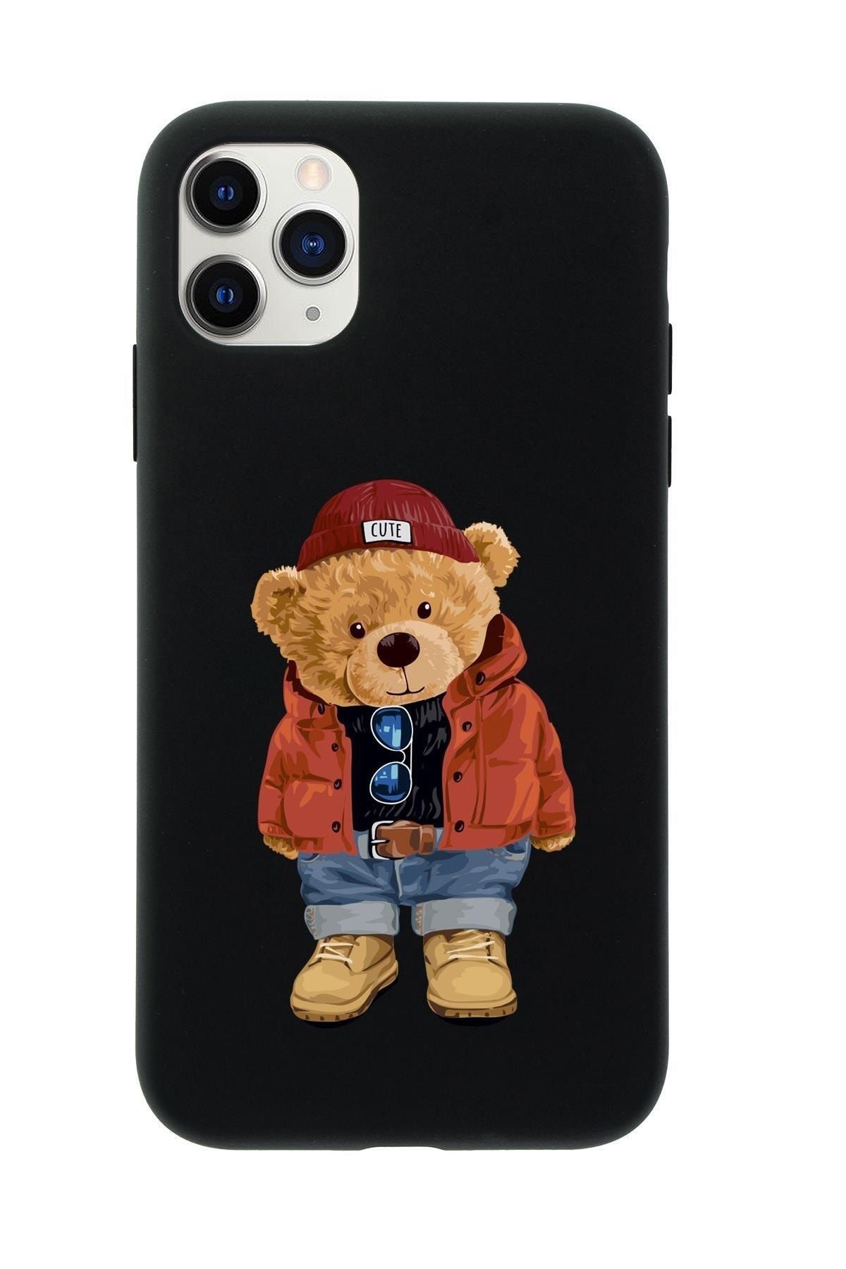 mooodcase Iphone 11 Pro Max Teddy Bear Premium Silikonlu Telefon Kılıfı