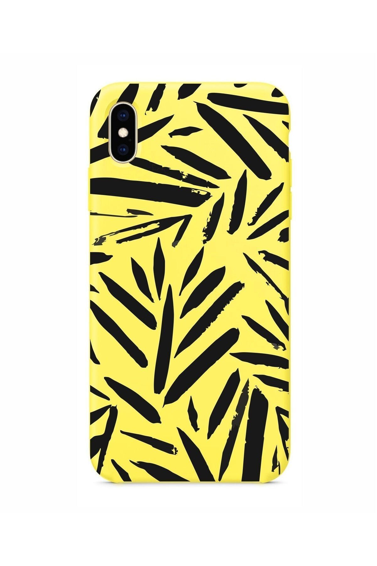 mooodcase Iphone X Fırça Darbeleri Desenli Sarı Lansman Kılıf