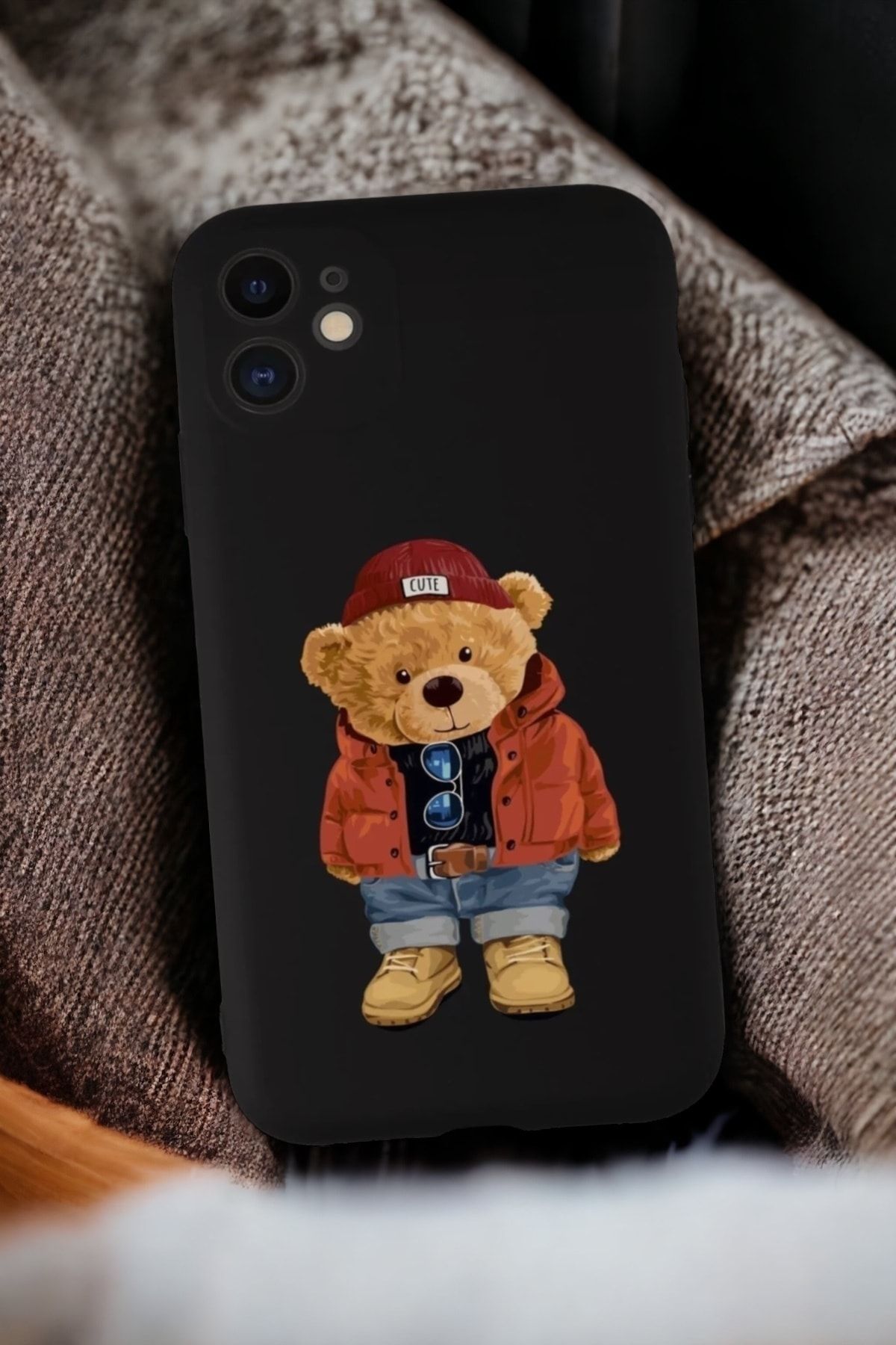 mooodcase Iphone 11 Uyumlu Teddy Bear Desenli Kamera Korumalı Lansman Kılıf Premium Silikonlu Mc90