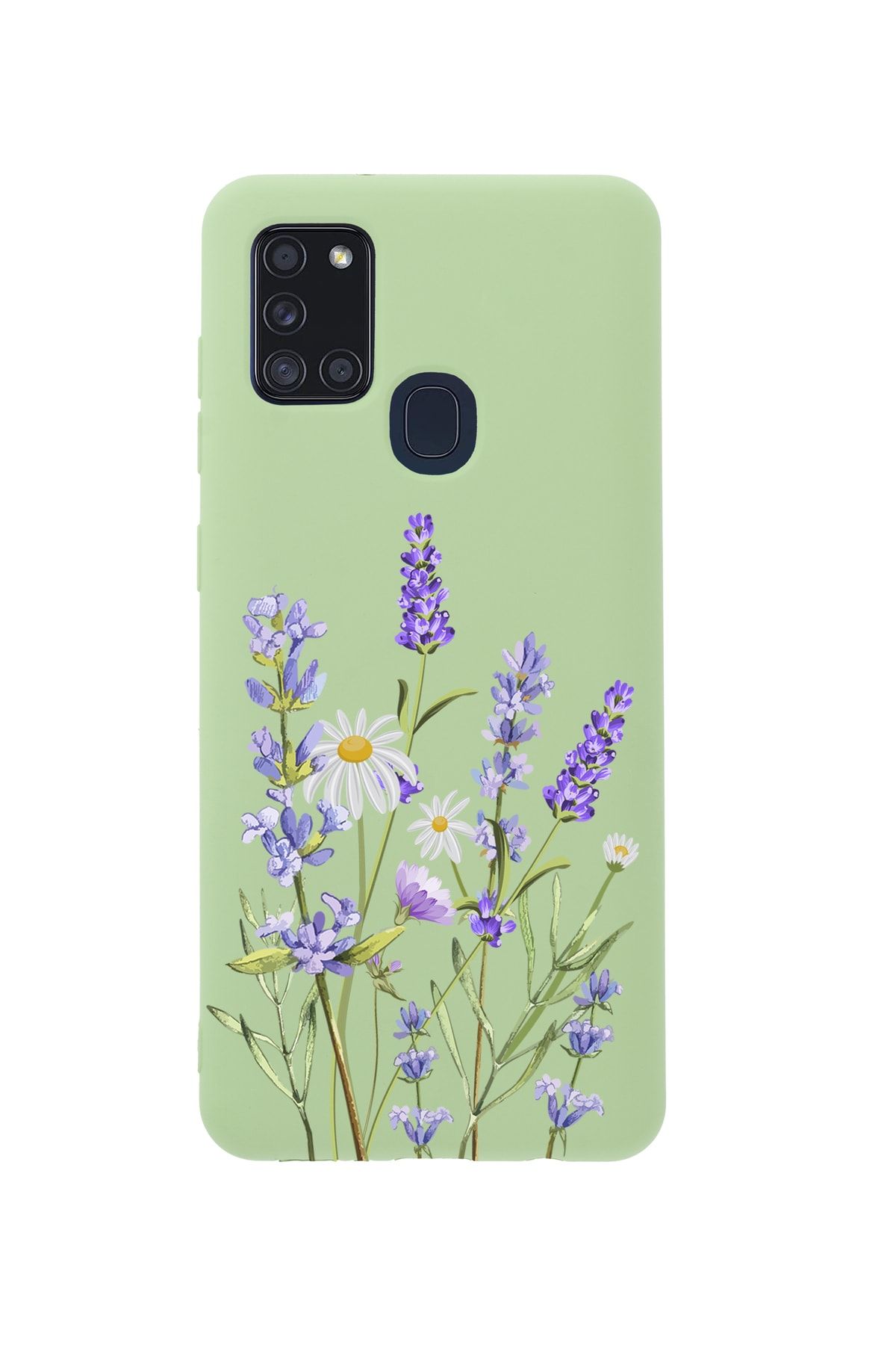 mooodcase Samsung A21s Lavender Premium Silikonlu Yeşil Telefon Kılıfı