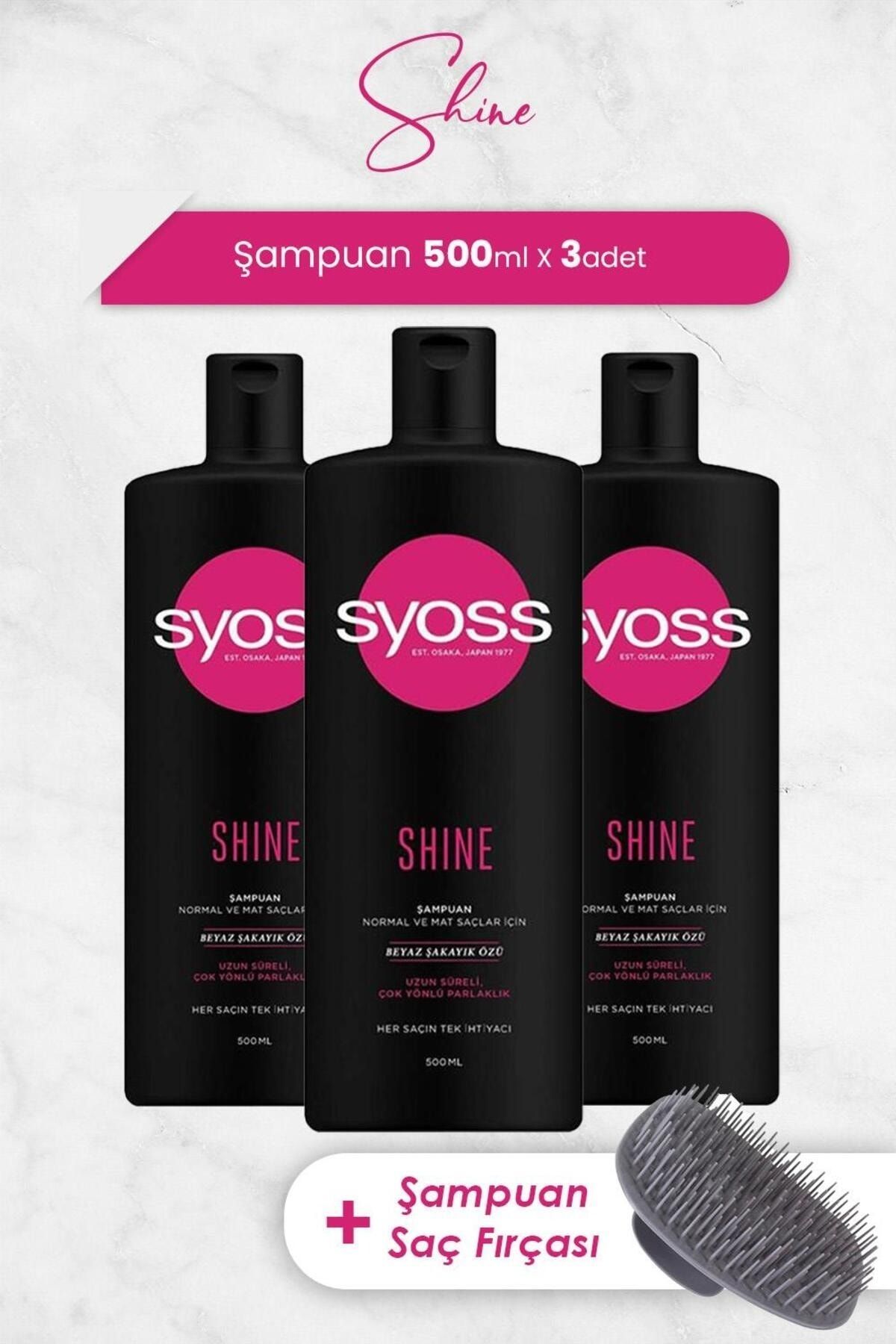 Syoss Şampuan Shine 500 ml x 3 Adet ve Şampuan Fırçası