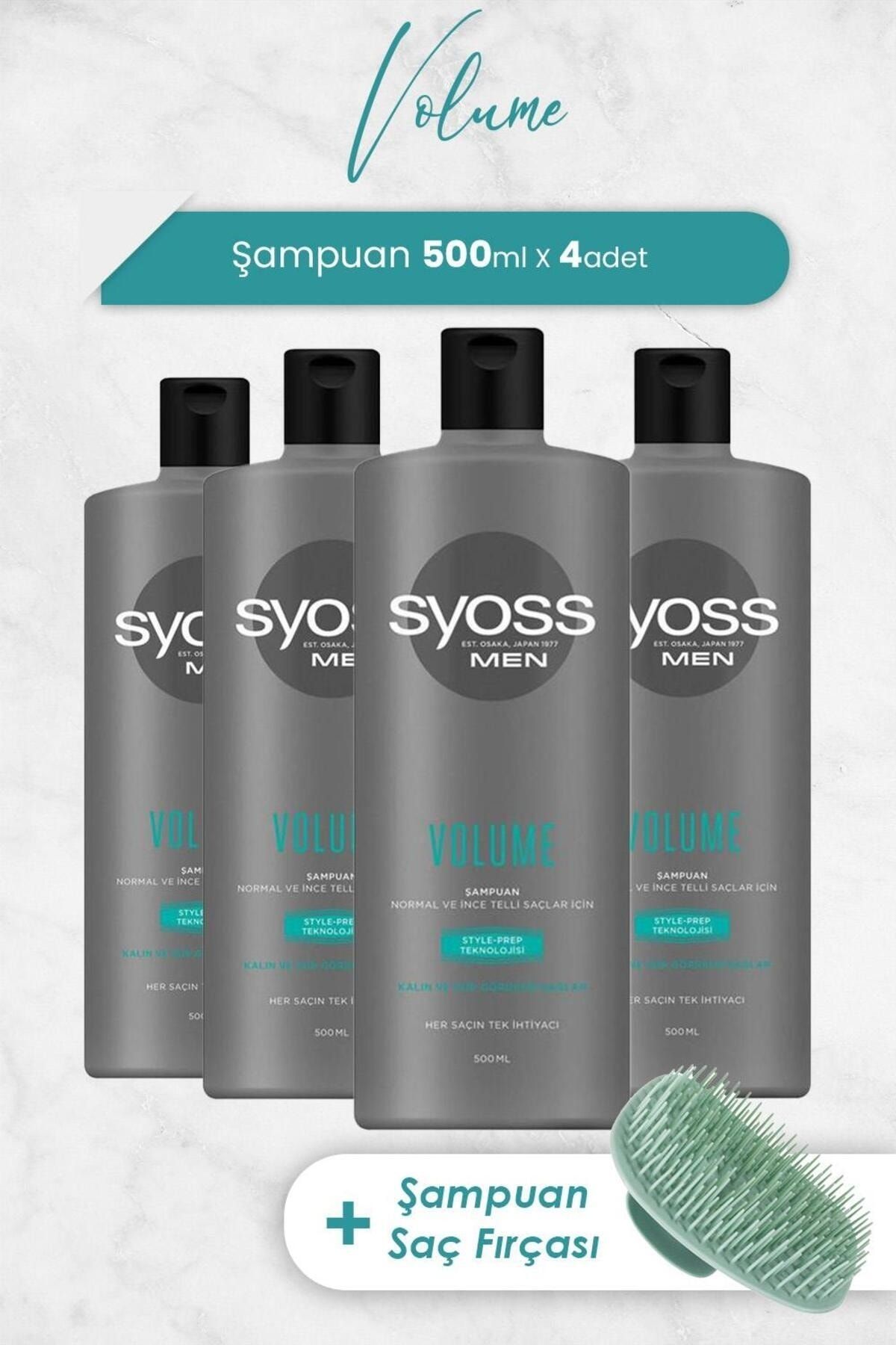 Syoss Men Volume Şampuan 500 ml x 4 Adet ve Şampuan Fırçası