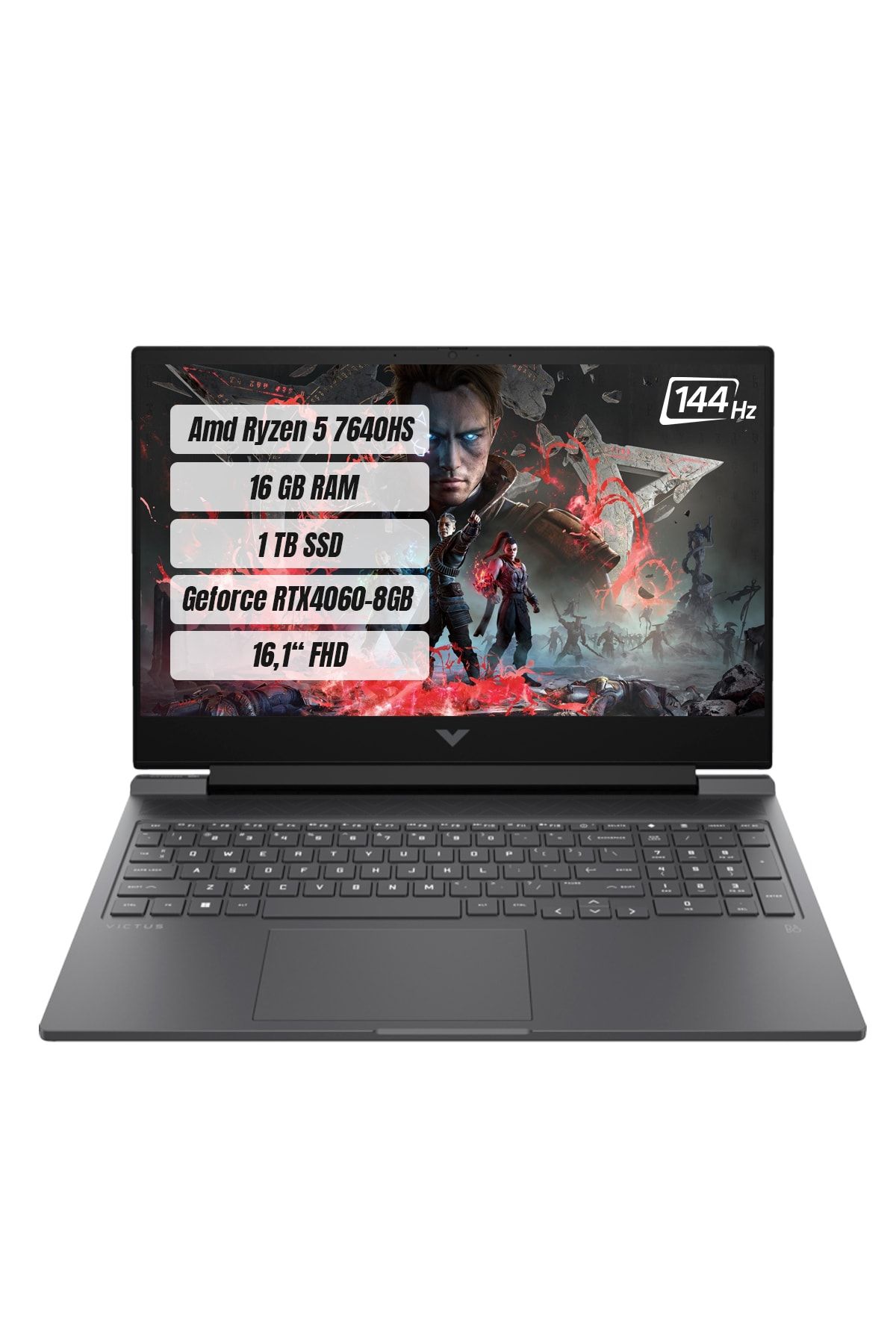 HP Victus Gaming Laptop 16-s0018nt R5 7640HS 16GB 1TBSSD RTX4060 Dos 16.1 FHD 144Hz Notebook 7Z4M8EA