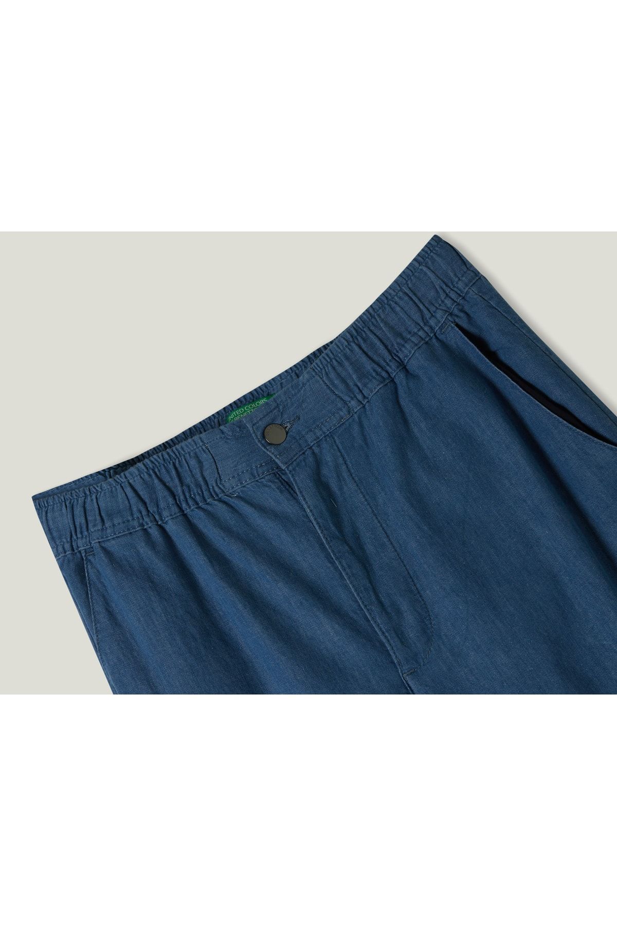 United Colors of Benetton Erkek Mix Şamre Beli Lastikli Regular Fit Denim Pantolon Açık Denim