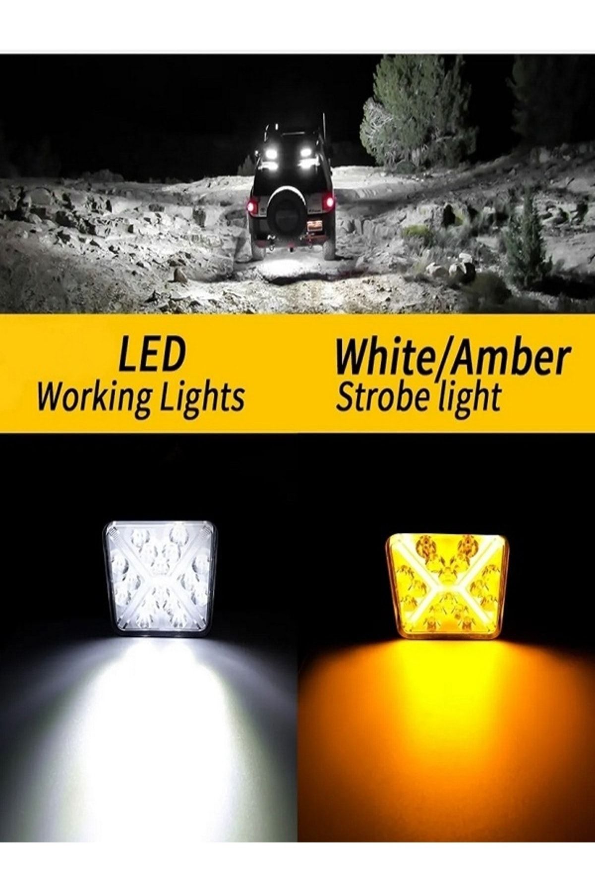 MİRCAR 16 LED X ANGEL Çakarlı Off Road Kamyon İş Makinesi SİS Aydınlatma