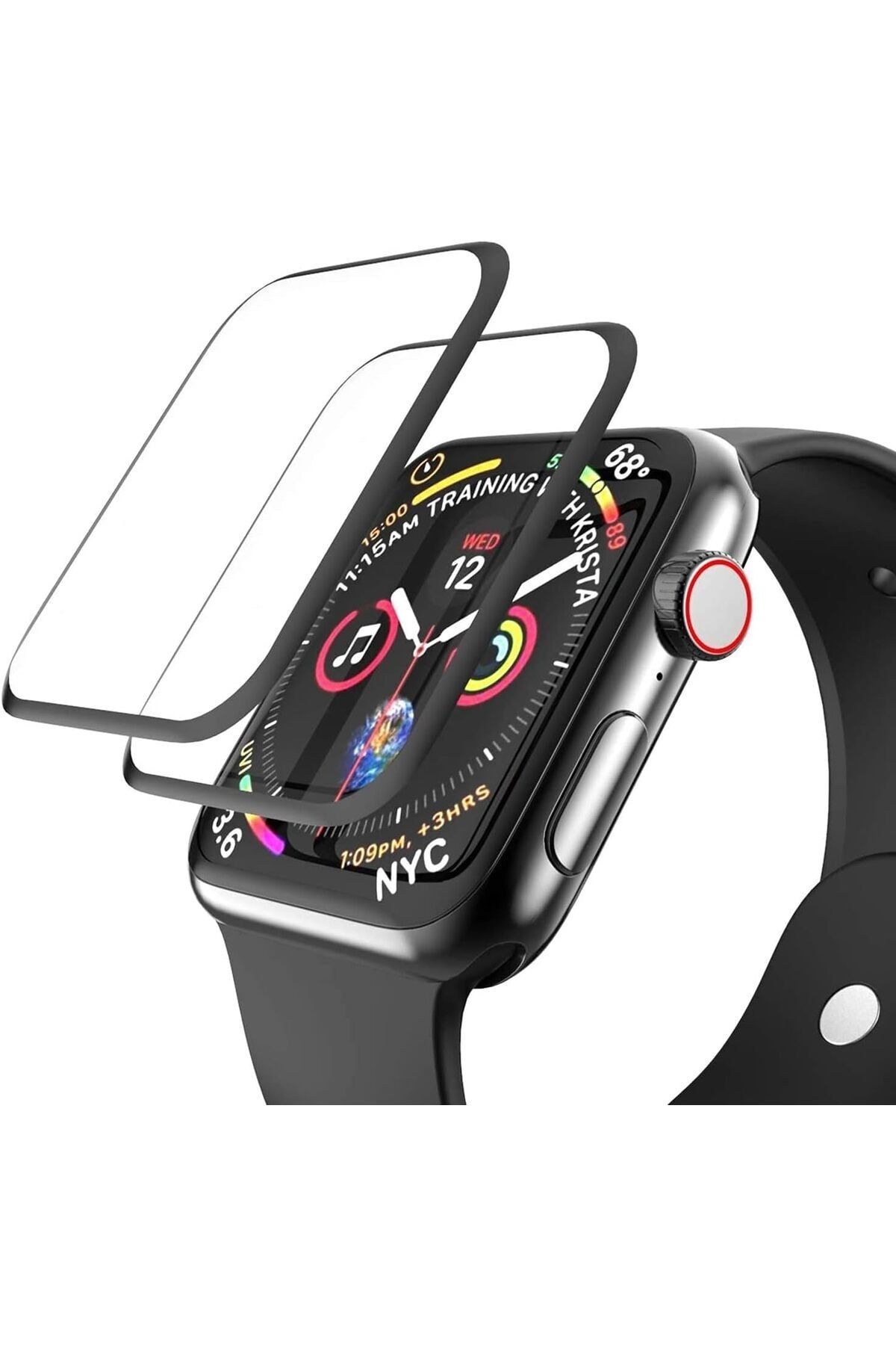 mimtec Apple Watch 7 8 9 41mm Uyumlu Ekran Koruyucu Kavisli Tam Kaplayan Nano Koruyucu