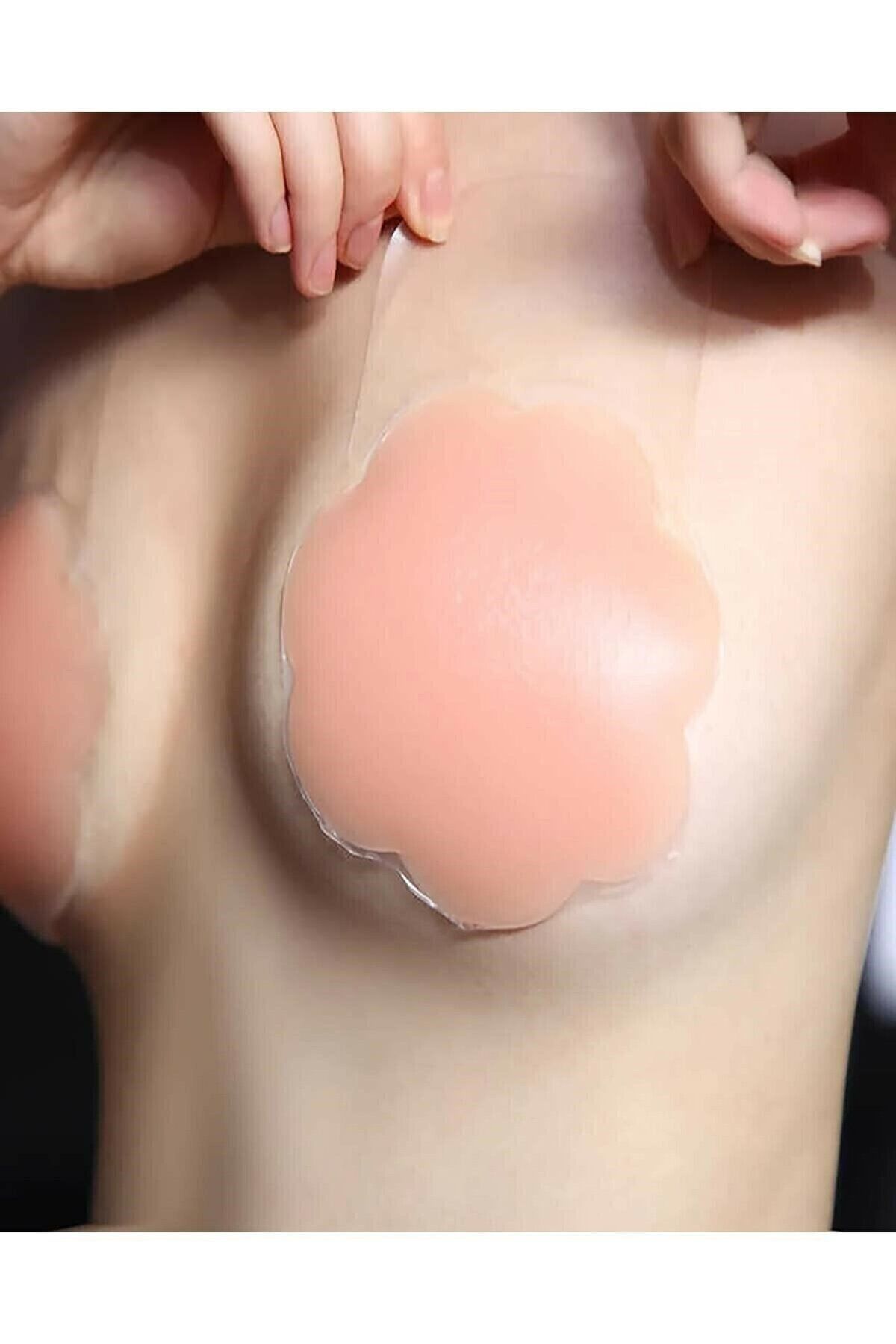 RENKLİFİRSATLAR Kadın Şeffaf Göğüs Dikleştirici ve Göğüs Ucu Kapatıcı Yapışkanlı Sütyen