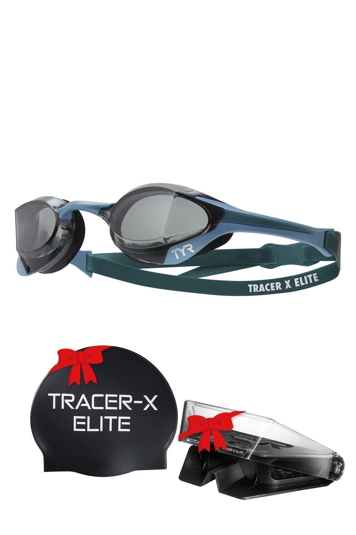 TYR Sport TYR Tracer-X Elite Füme/Deniz Mavisi Yüzücü Gözlüğü, Antrenman Gözlük