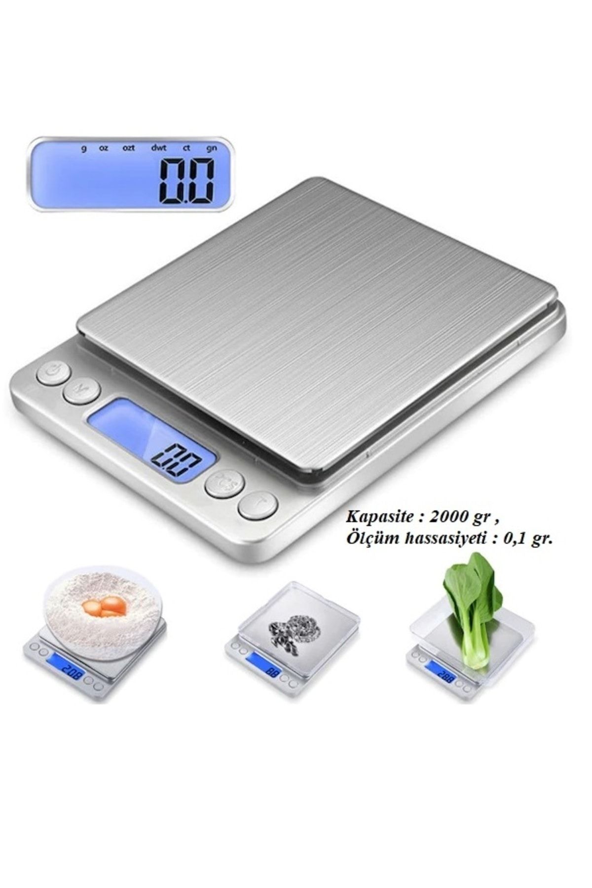 BigSale Mini Dijital Hassas Tartı-mutfak Terazisi Tartı Kuyumcu Tartısı 2000 gr
