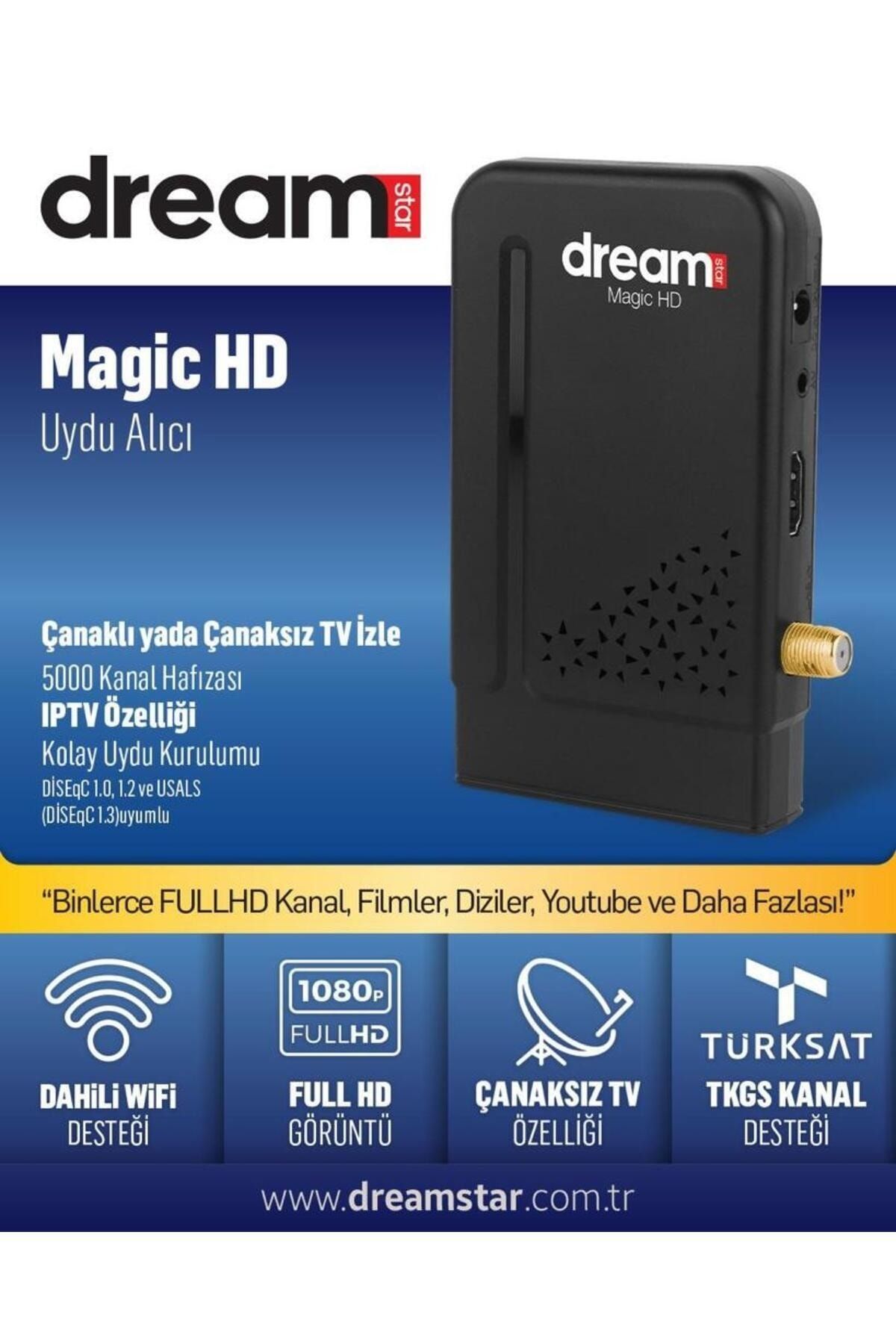 Dreamstar Full HD Dahili Wifi Mini Uydu Alıcı TKGS Güncelleme MAGİC HD