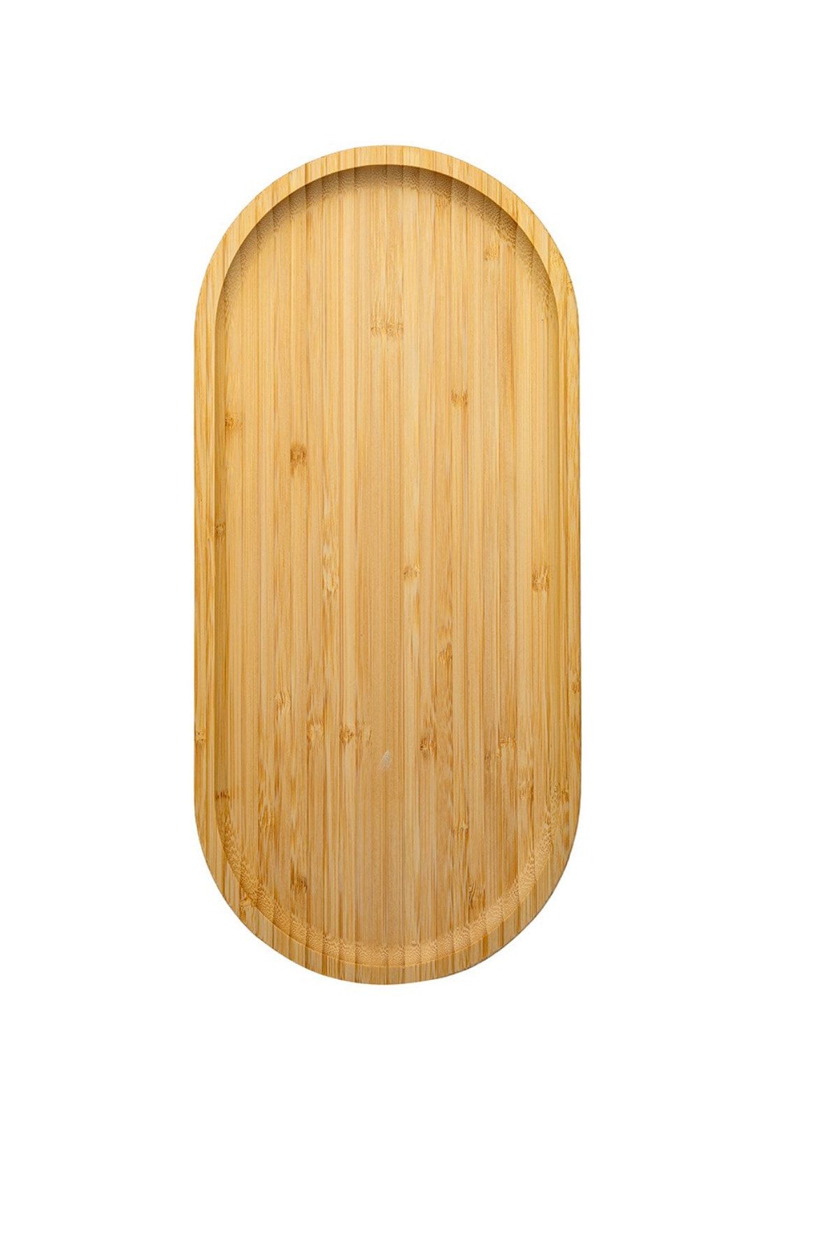 Kitchen Design Lab Bambu Orta Boy Sunum Tabağı Yuvarlak Kenarlı Sunum Tepsisi 35 Cm 1 Adet