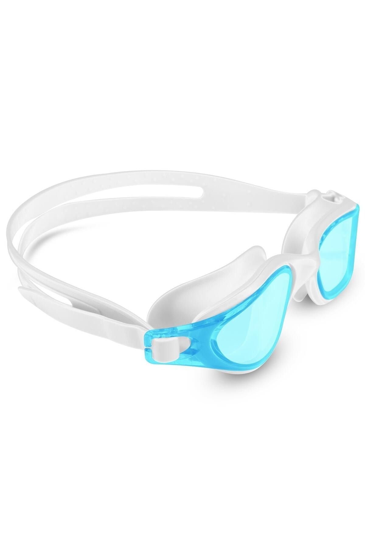 Soft Kare Buğu Yapmaz Yüzücü Gözlüğü UV Korumalı Yüzme Havuz Deniz Gözlüğü Turkuaz