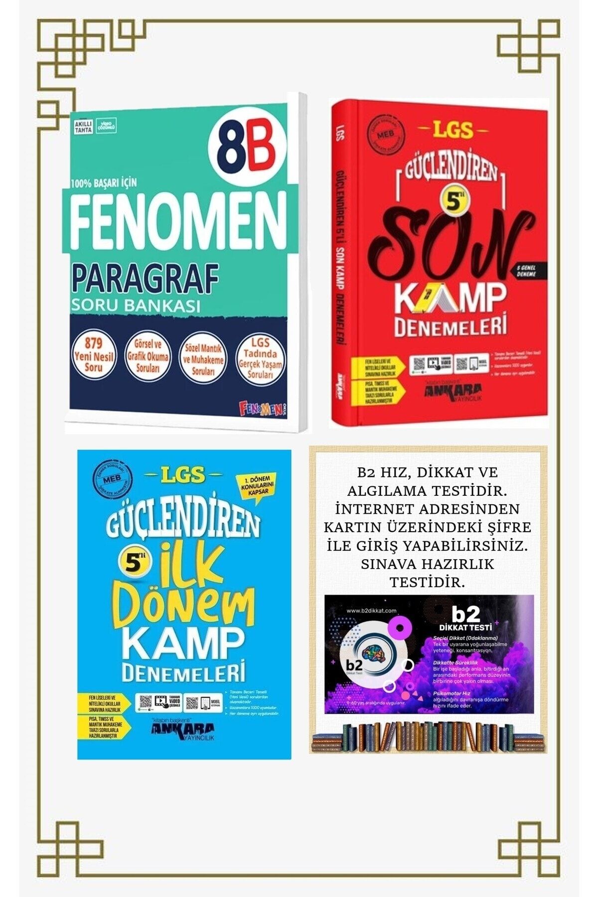 Fenomen Yayıncılık LGS 8.SINIF FENOMEN/ANKARA İLK-SON KAMP DENEME-PARAGRAF SETİ/B2 DİKKAT VE ZEKA TESTİ