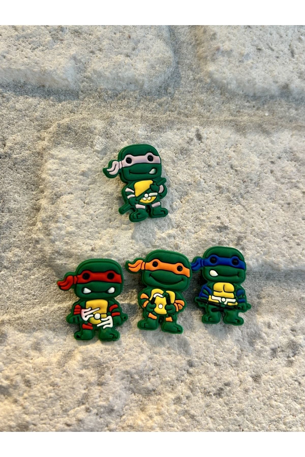 Crocs Terlik Süsü Jibbitz Ninja Kaplumbağalar 4 lü Set Jibbitz