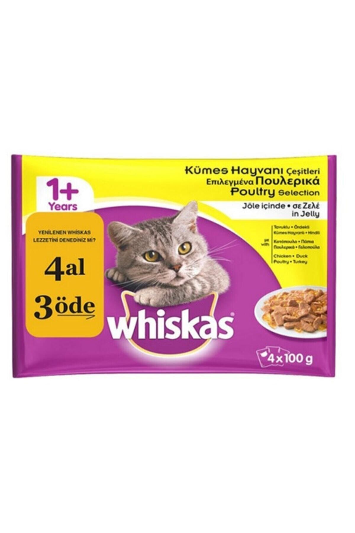 Whiskas Kümes Hayvanı Çeşitleri Kedi Konserve 4 x 100 gr