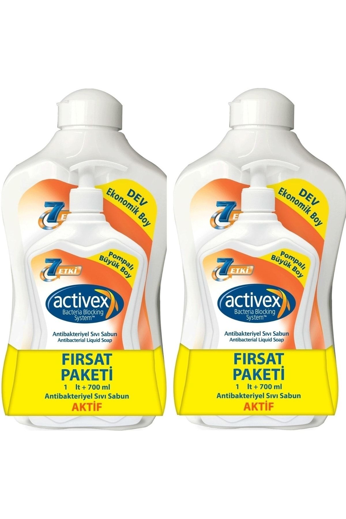 Activex Antibakteriyel Sıvı Sabun 1 Lt+700 Ml Aktif x 2 Set