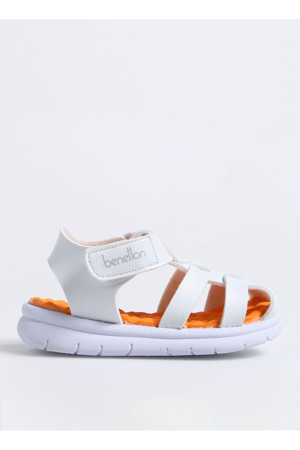 Benetton Beyaz - Turuncu Bebek Yürüyüş Ayakkabısı BN-1245