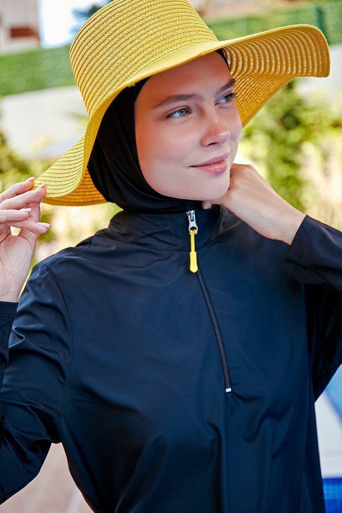 Marina Sarı Geniş Hasır Şapka 14232