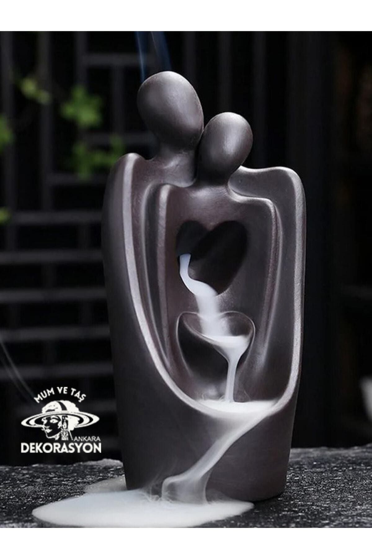 MvT Tasarım Sarılan Çift Tütsülük, Mumvetaş Dekoratif Geri Akış, Aşkın Gücü Orj Ürün