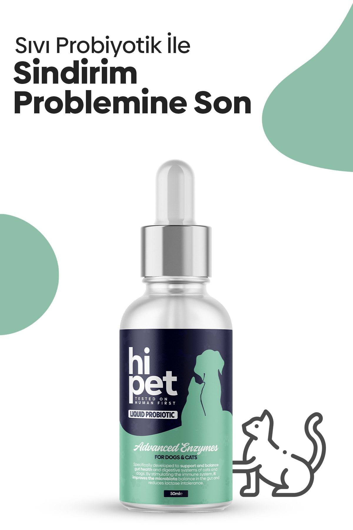 HiPet Sıvı Probiyotik Kedi Bağışıklık Güçlendirici Probiyotik 50 ml.