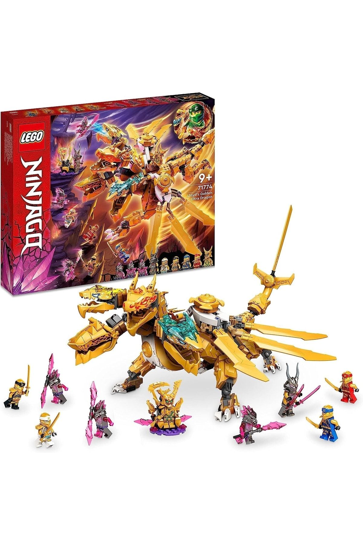 LEGO ® NINJAGO® Lloyd’un Altın Ultra Ejderhası 71774 - 9 Yaş ve Üzeri için Yapım Seti (989 Parça)