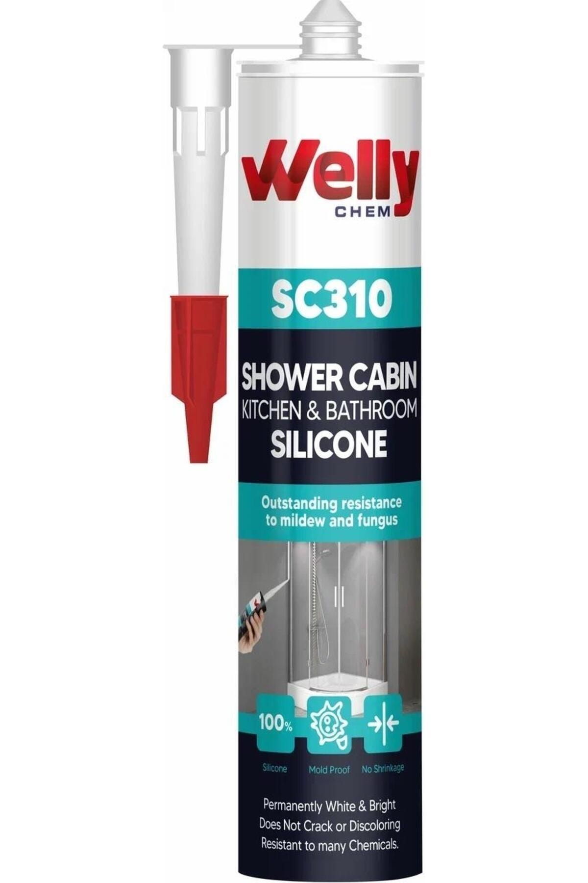 WELLY Sc310 Duşakabin Silikonu 280ml Şeffaf 24 Adet