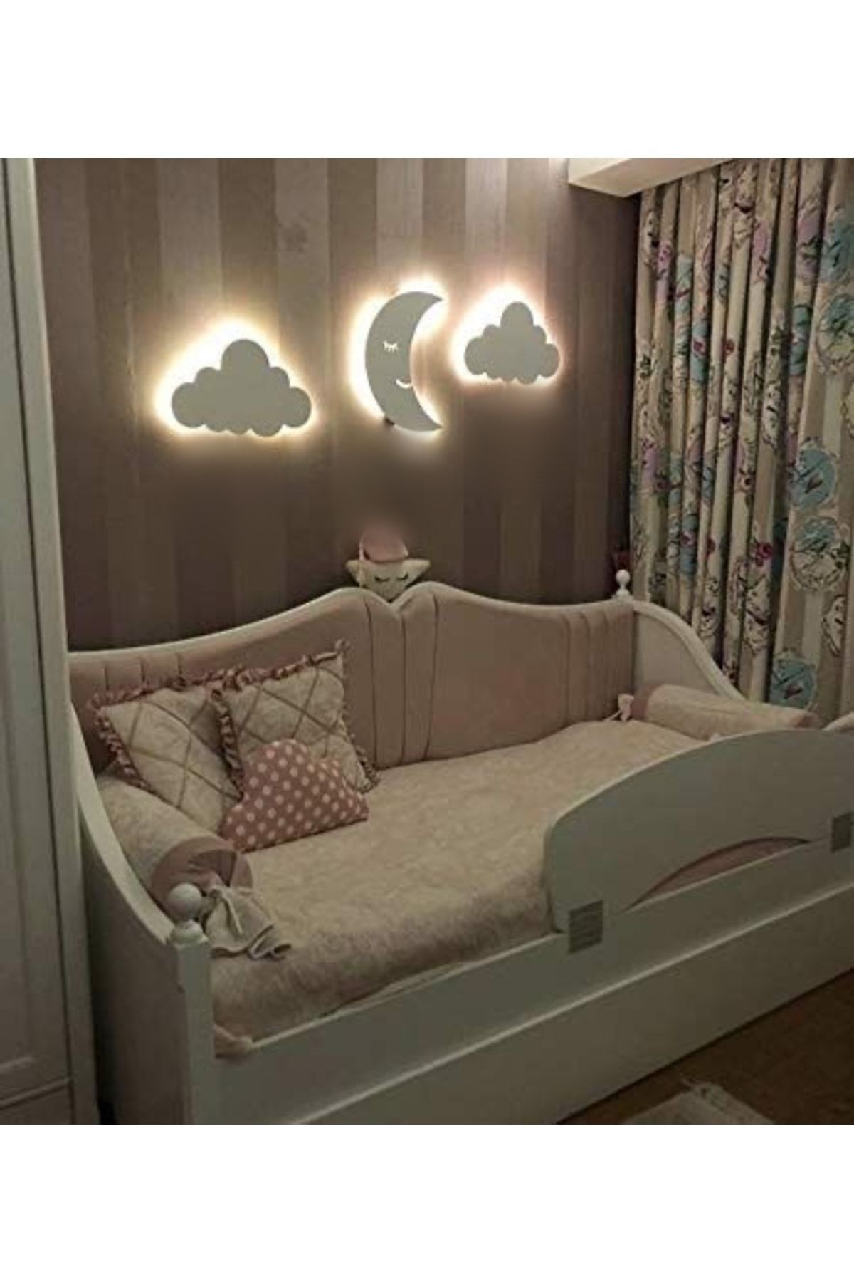 Windly Concept 3’lü Bebek Odası Ve Çocuk Odası Aydınlatması Ledli Bulut Ve Ay