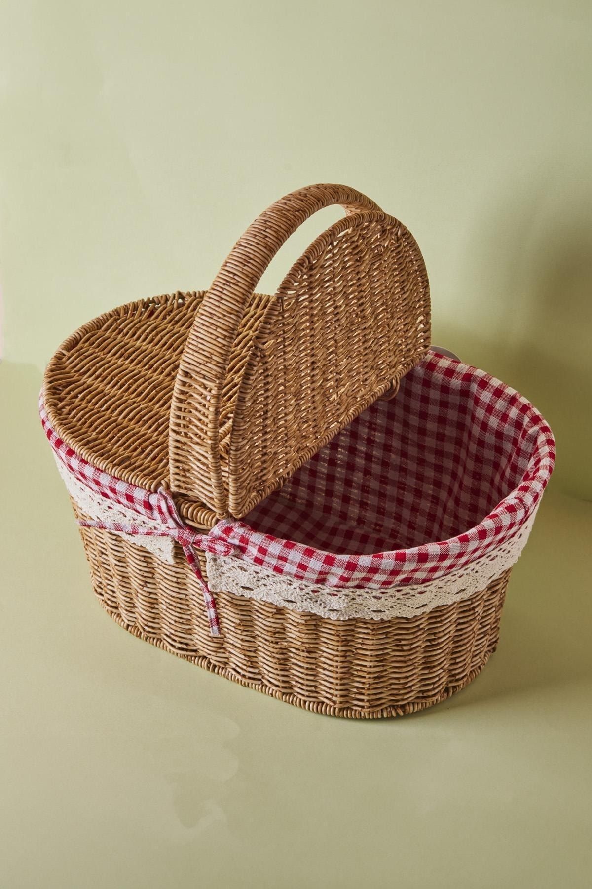 Perotti Picnic Hasır Oval Piknik Sepeti 15229