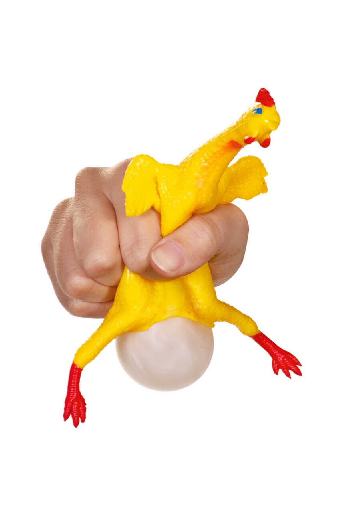 GÜZELYÜZ AVM Yumurtlayan Tavuk Renkli Işıklı 16cm Sarı Tavuk Stres Oyuncağı Hediyelik Rgb Işıklı Efsane 1Adet