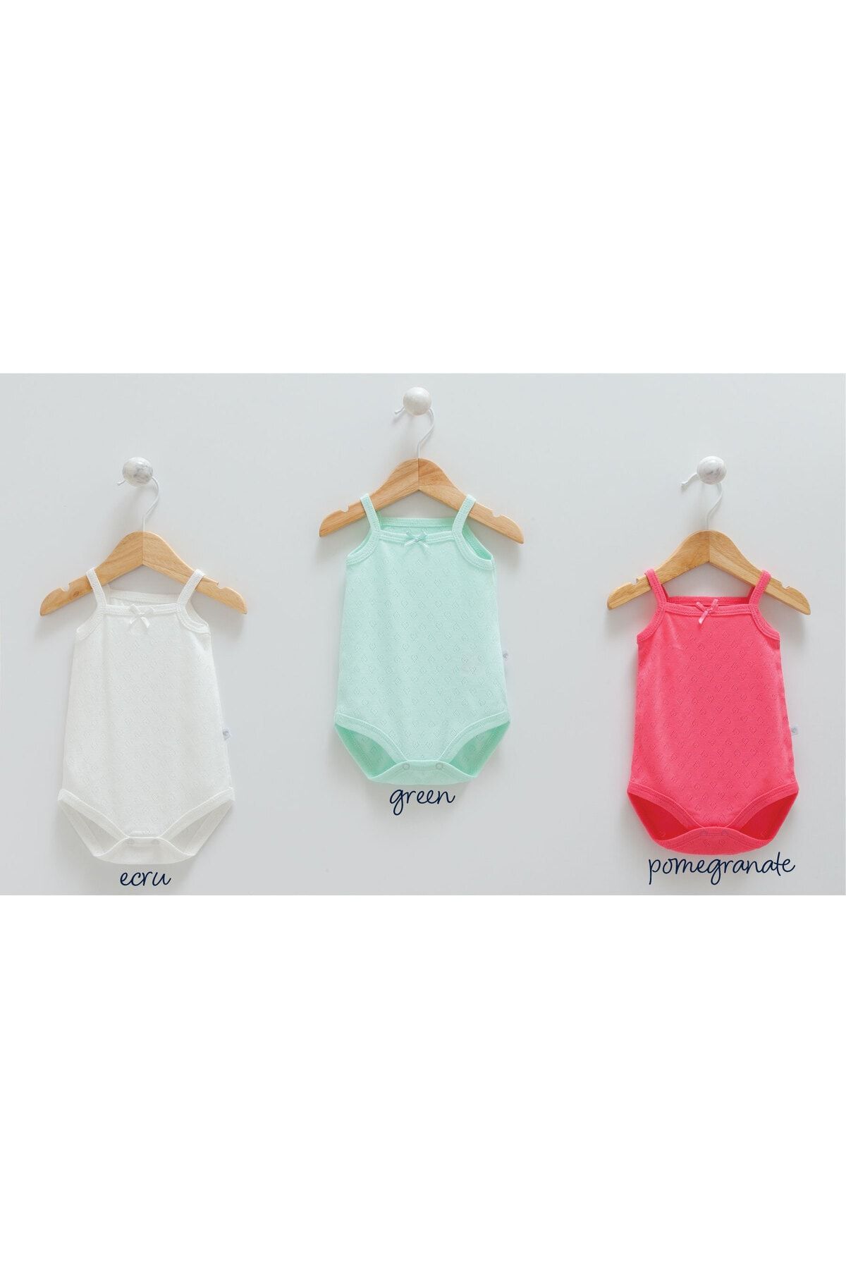 Caramell %100 Pamuklu Kız Bebek Giyim Çıtçıtlı İp Askılı 3'lü Terletmez Atlet Body (ZIBIN) + Mendil Hediyeli