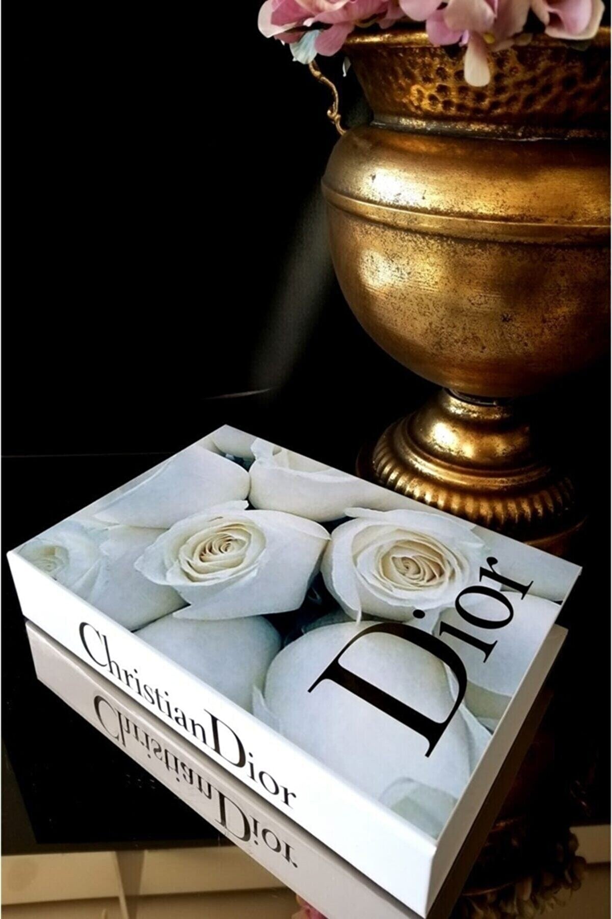 ARSİMA ACCESSORİES Beyaz Dekoratif Christian Dior Kitap Görünümlü Kutu