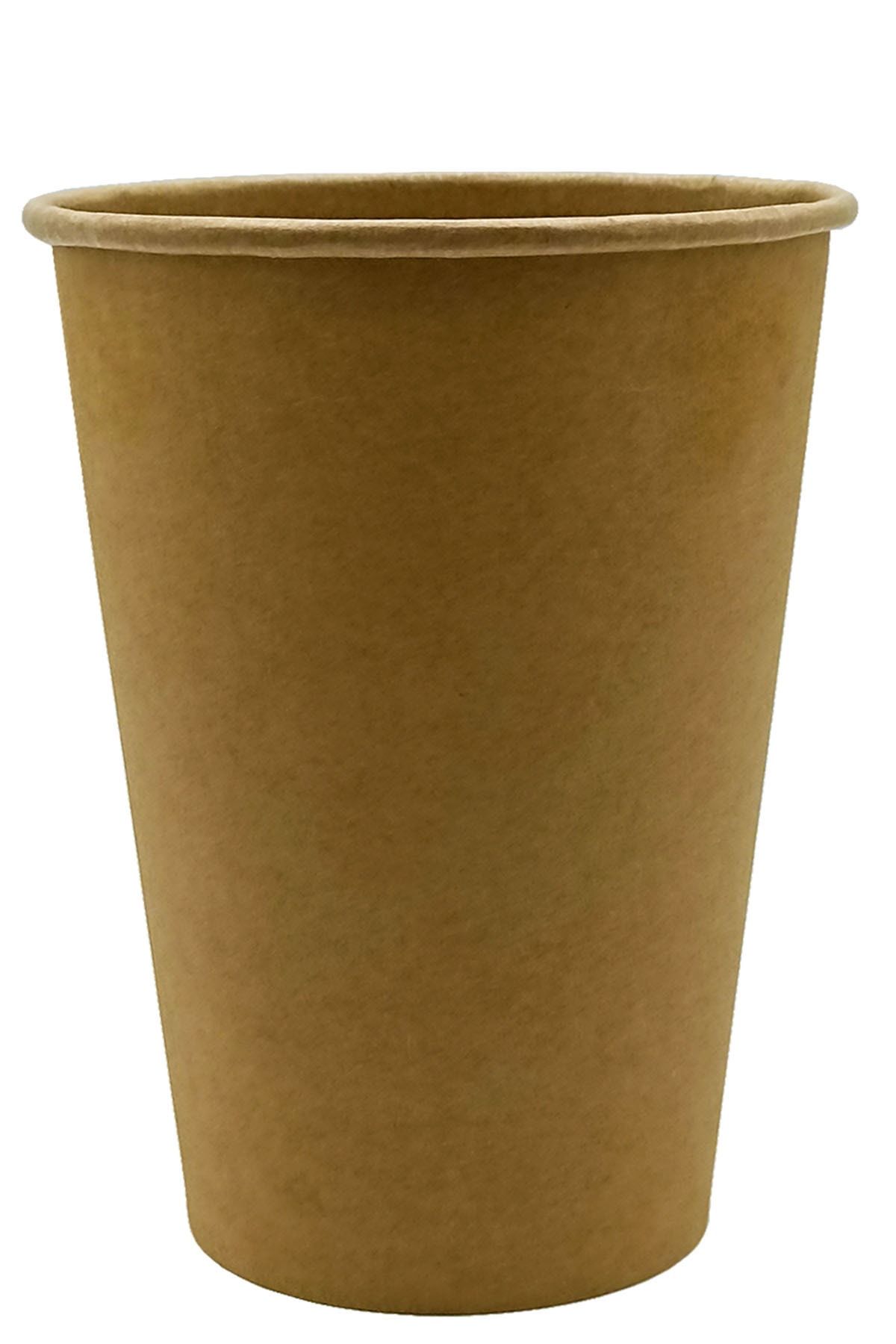 Afra Tedarik 14 Oz Karton Bardak Latte Cappuccino Kraft Kağıt Bardak 380 ml - 50'li